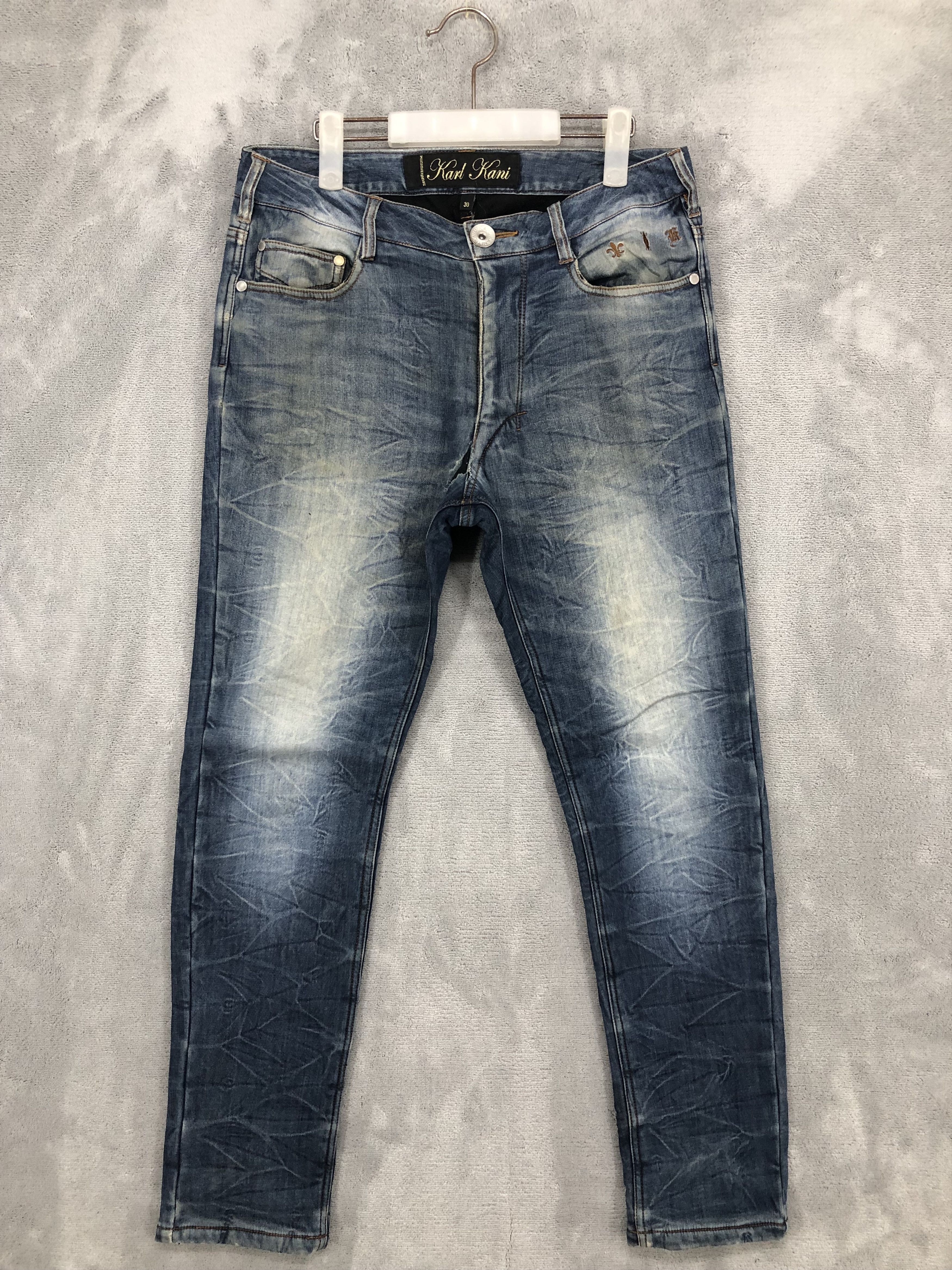 Karl Kani Slim Jeans Distressed Denim