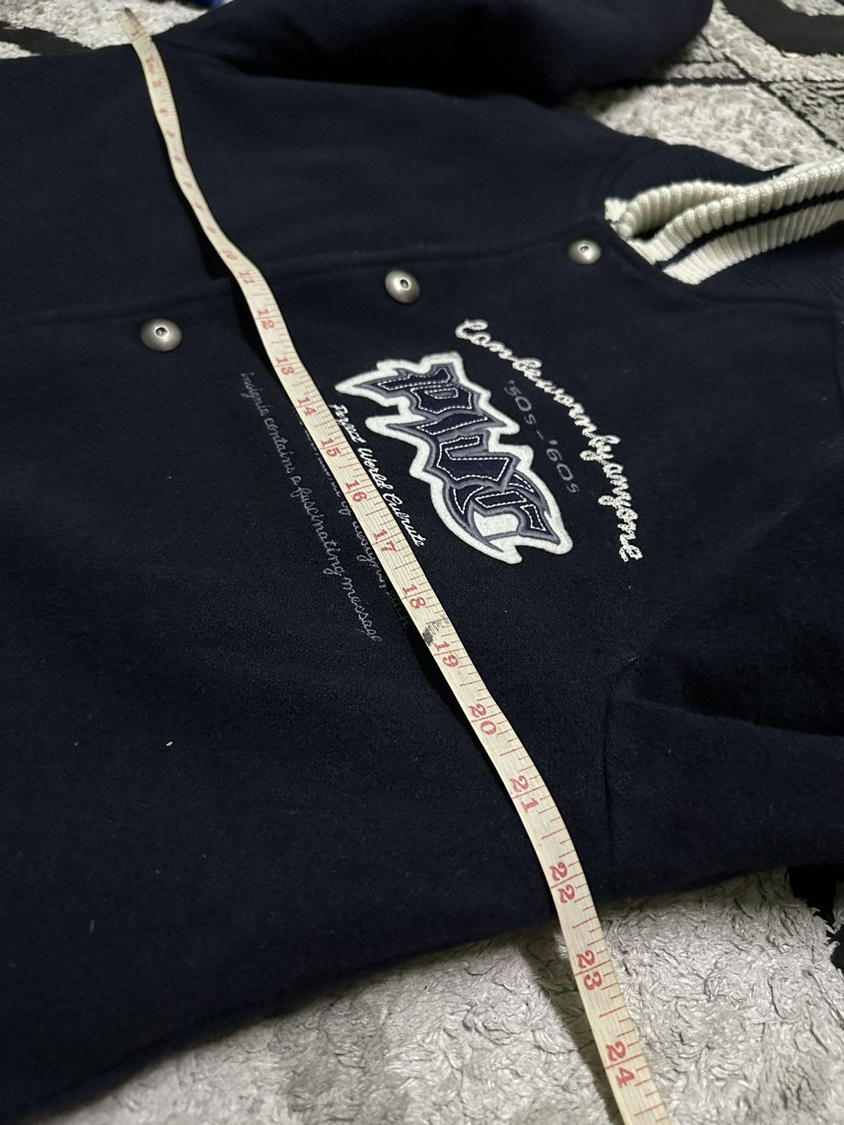 Vintage Perfect world wool varsity jacket Size US L / EU 52-54 / 3 - 5 Thumbnail