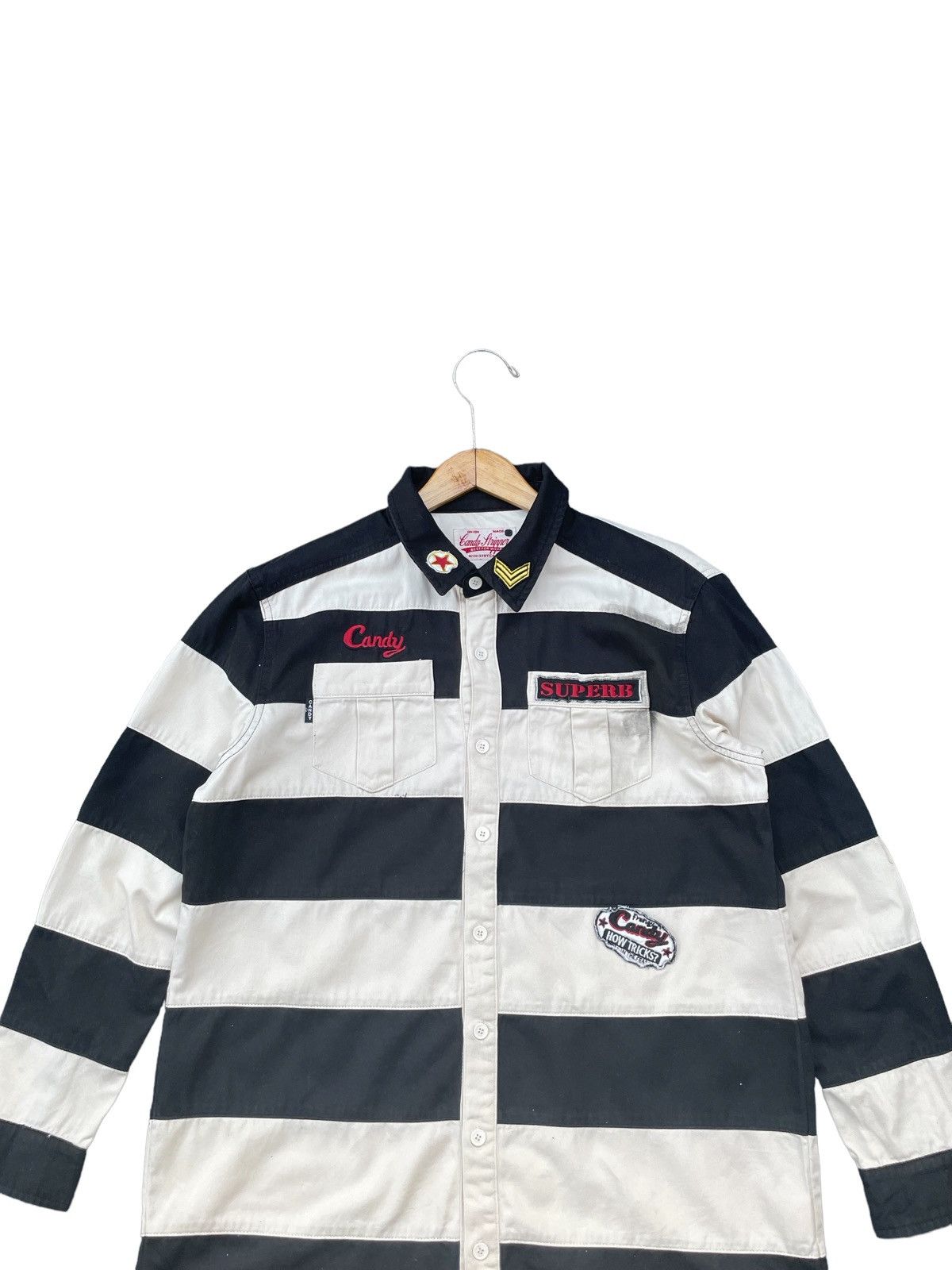 Japanese Brand Japanese Candy Stripper Jail Style Shirt Size US M / EU 48-50 / 2 - 5 Thumbnail