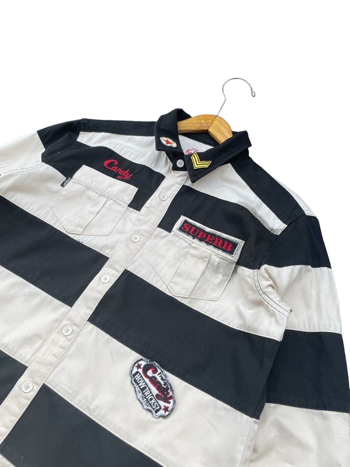Japanese Brand Japanese Candy Stripper Jail Style Shirt Size US M / EU 48-50 / 2 - 6 Thumbnail