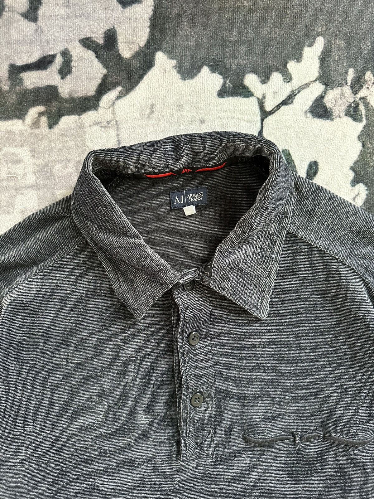 Giorgio Armani 2006 F/W Armani Jeans velour polo long sleeve Size US M / EU 48-50 / 2 - 4 Thumbnail