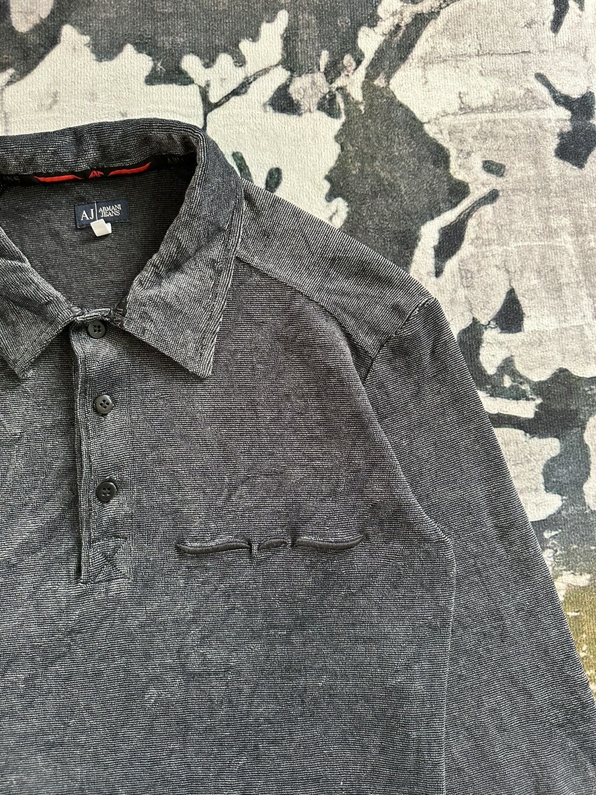 Giorgio Armani 2006 F/W Armani Jeans velour polo long sleeve Size US M / EU 48-50 / 2 - 5 Thumbnail