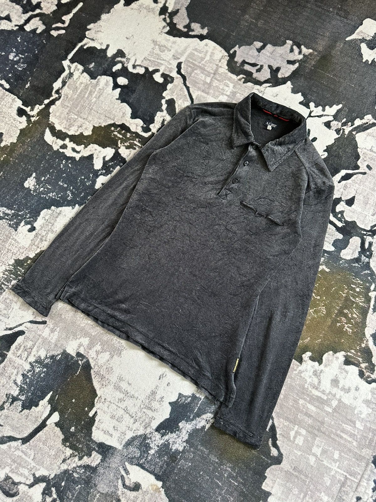 Giorgio Armani 2006 F/W Armani Jeans velour polo long sleeve Size US M / EU 48-50 / 2 - 3 Thumbnail