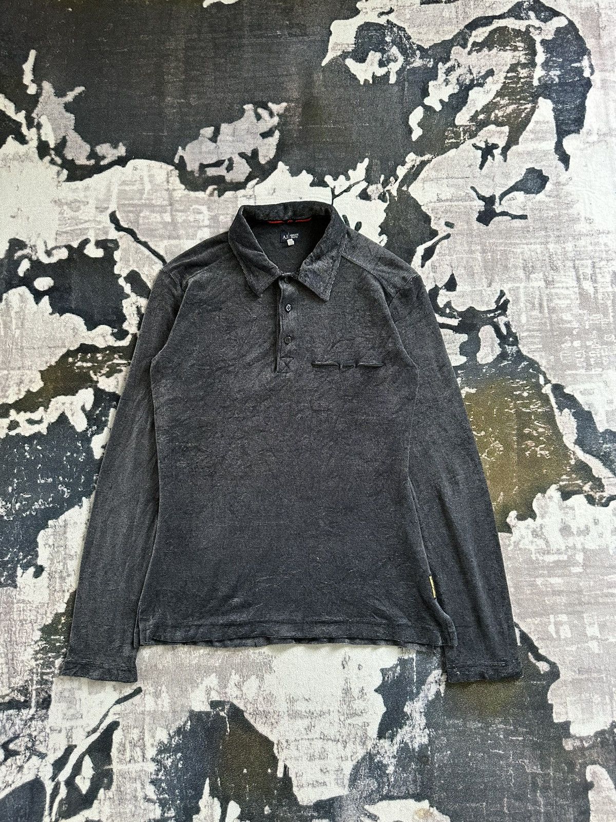Giorgio Armani 2006 F/W Armani Jeans velour polo long sleeve Size US M / EU 48-50 / 2 - 1 Thumbnail
