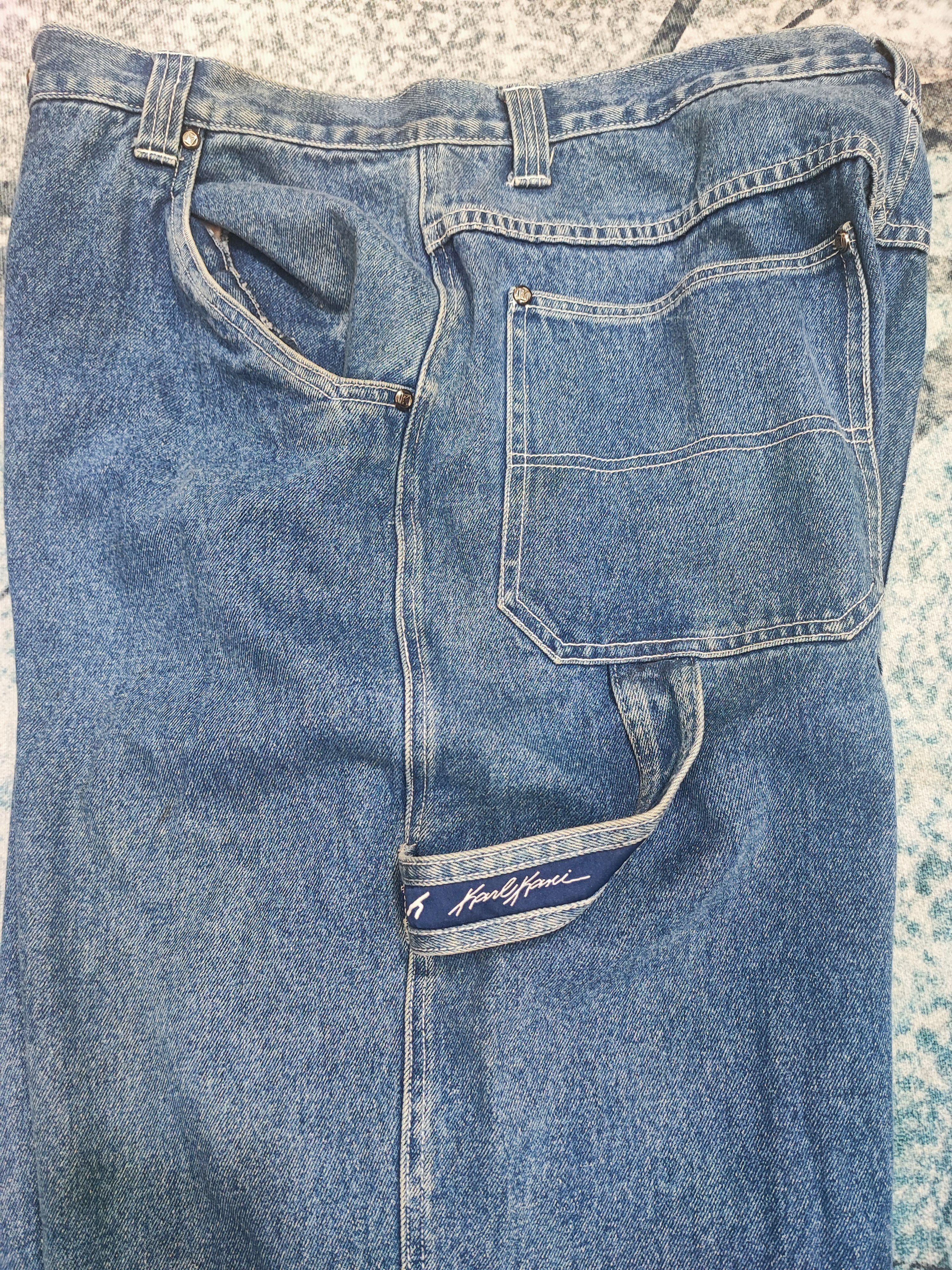 Karl Kani × Vintage Vintage 90s Karl Kani Loose Fit Baggy Rap Carpenter Jeans Size US 36 / EU 52 - 4 Thumbnail