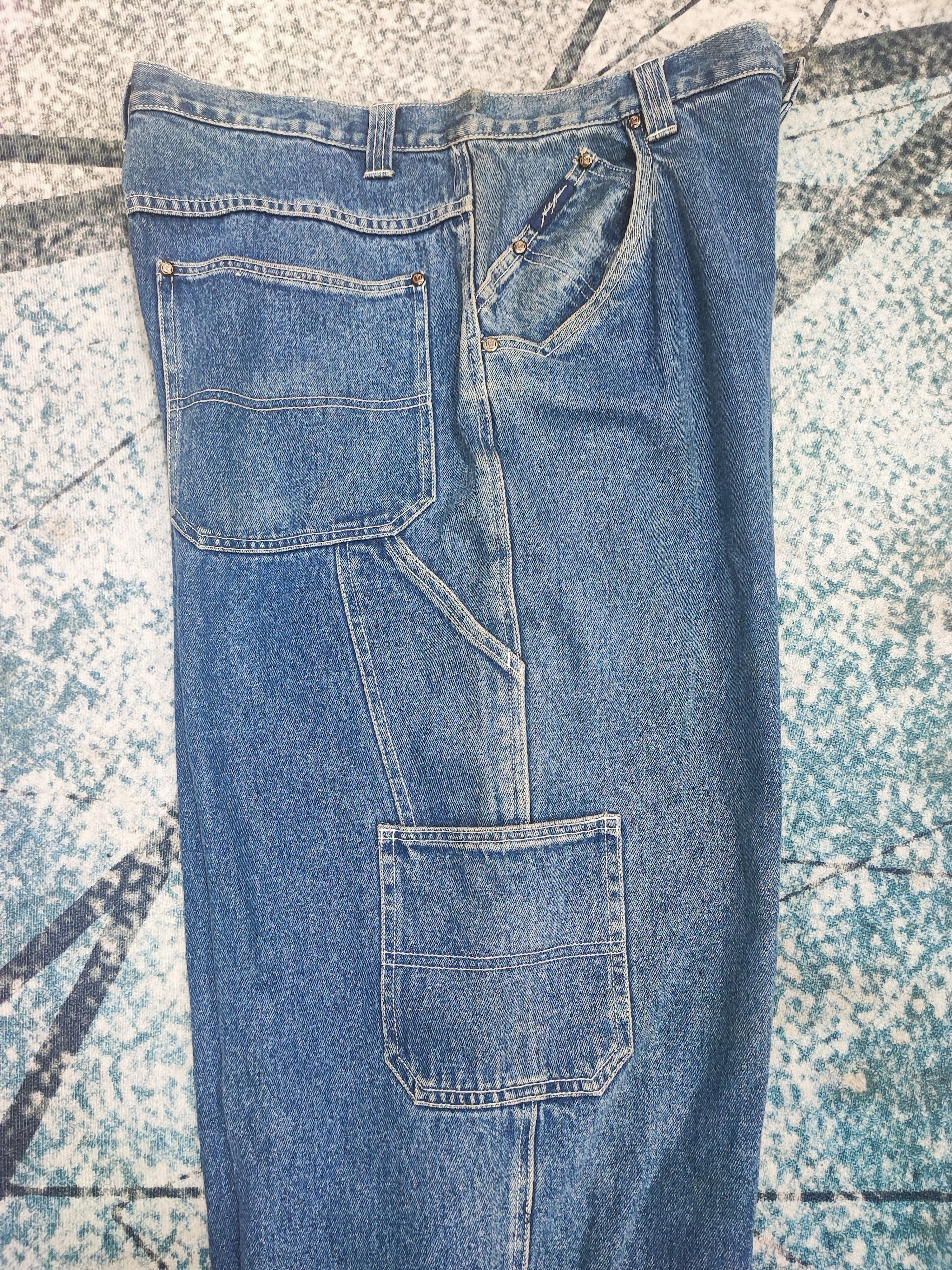 Karl Kani × Vintage Vintage 90s Karl Kani Loose Fit Baggy Rap Carpenter Jeans Size US 36 / EU 52 - 3 Thumbnail