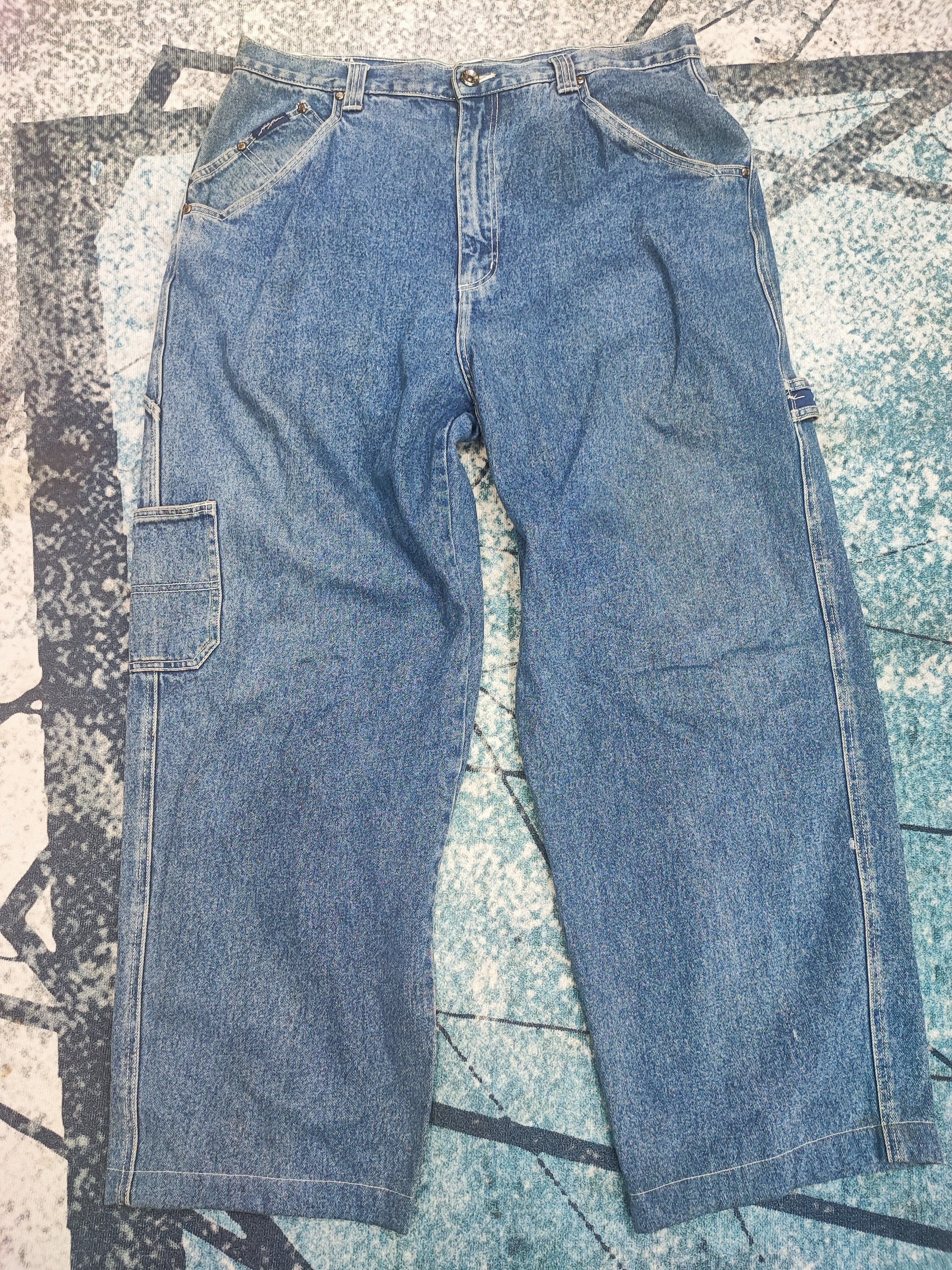 Karl Kani × Vintage Vintage 90s Karl Kani Loose Fit Baggy Rap Carpenter Jeans Size US 36 / EU 52 - 6 Thumbnail