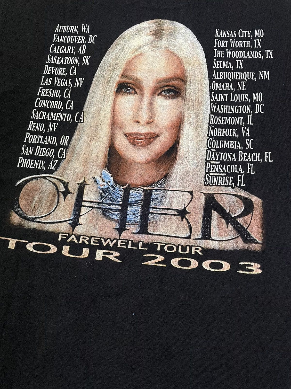 Band Tees × Vintage Vintage Y2K Solo Singer Cher Farewell Tour 2003 T-Shirt Size US L / EU 52-54 / 3 - 4 Thumbnail