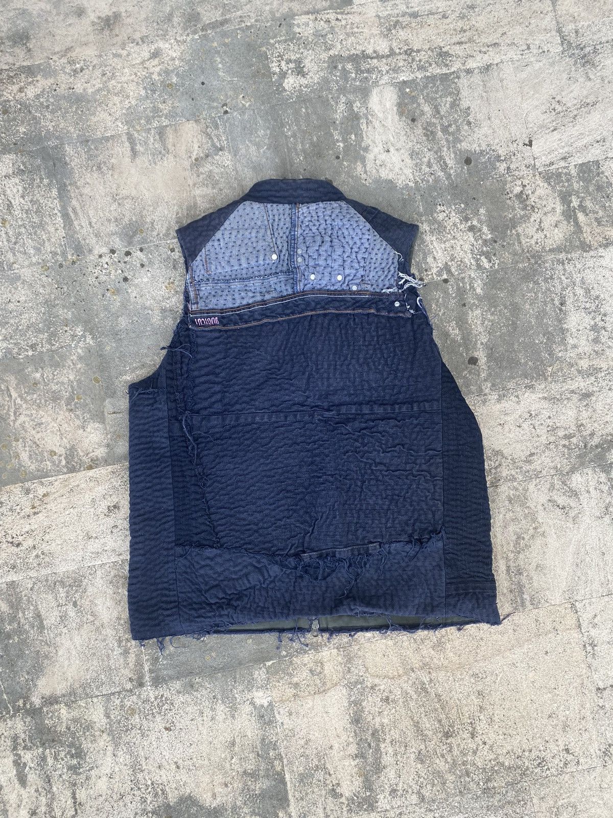 By Walid ONE OF A KIND ARTISANAL REPURPOSED DENIM VEST Size US L / EU 52-54 / 3 - 2 Thumbnail