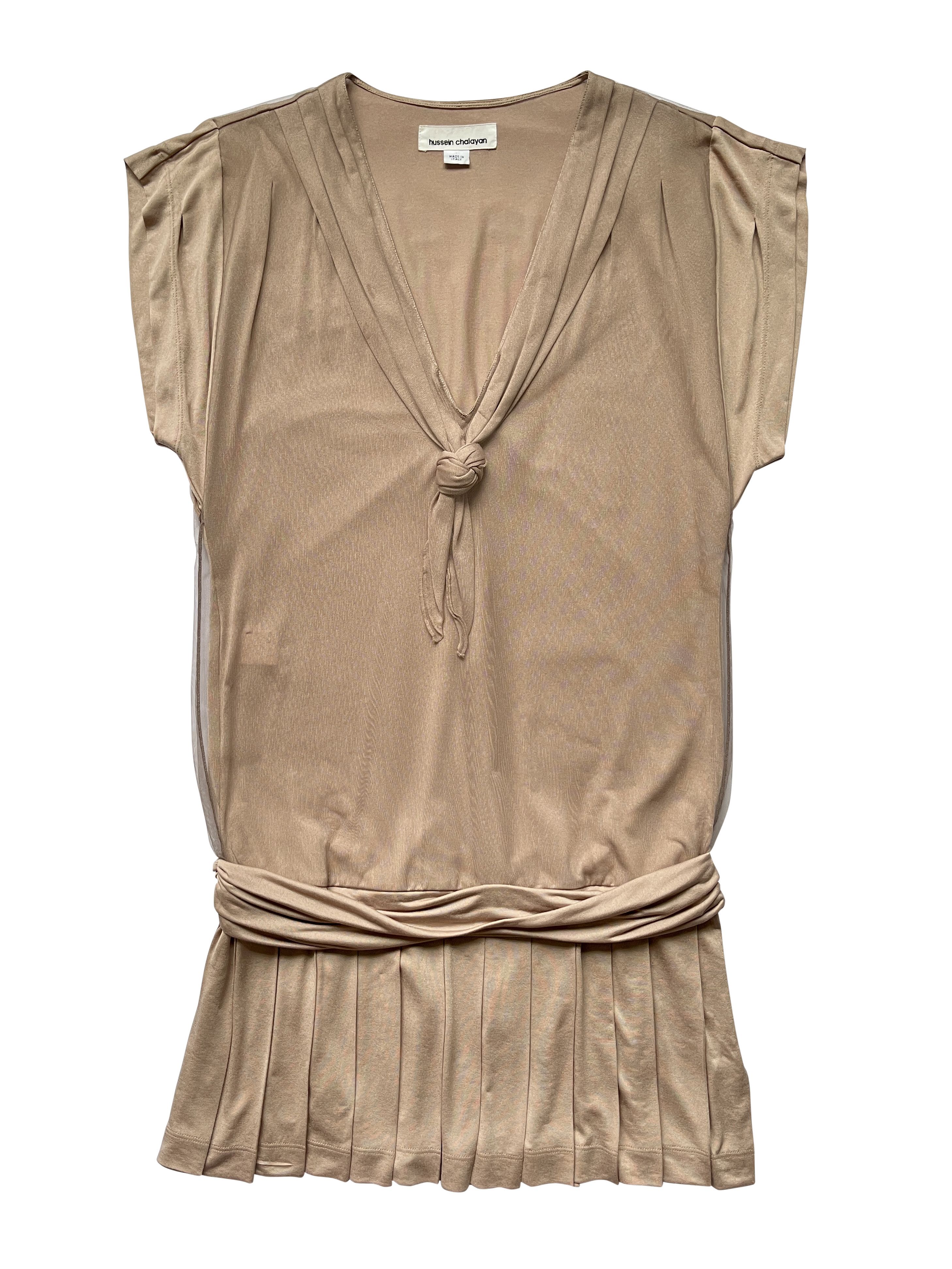 Hussein Chalayan ⚡️QUICK SALE⚡️Hussein Chalayan Beige Rose Tunic Dress Size L / US 10 / IT 46 - 1 Thumbnail