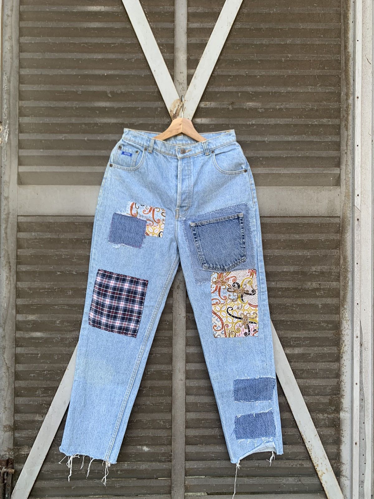 Vintage 👹VINTAGE POTRO DISTRESSED PATCHWORK SLIM FIT JEANS (WOMAN) Size US 26 / EU 42 - 4 Thumbnail