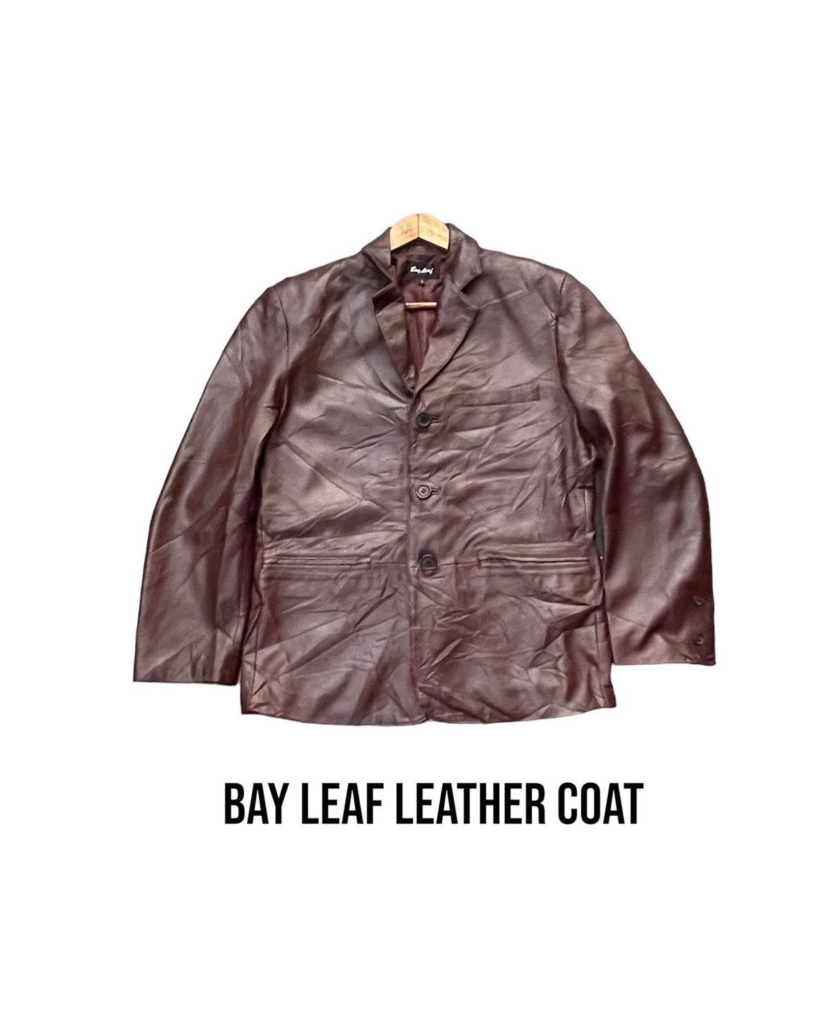 Japanese Brand Bay leaf Leather Jacket Size US S / EU 44-46 / 1 - 1 Thumbnail