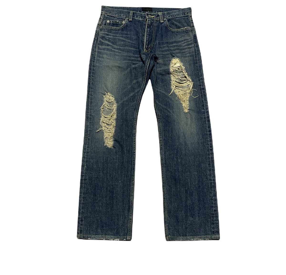 image of Beams Plus x Distressed Denim Vintage Beams Distressed Denim Jeans, Men's (Size 30)