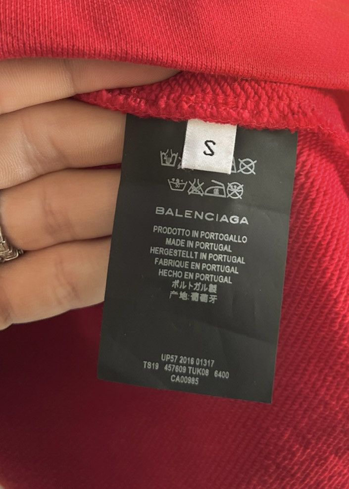 Balenciaga Balenciaga Red Cropped Hoodie Size S / US 4 / IT 40 - 4 Thumbnail