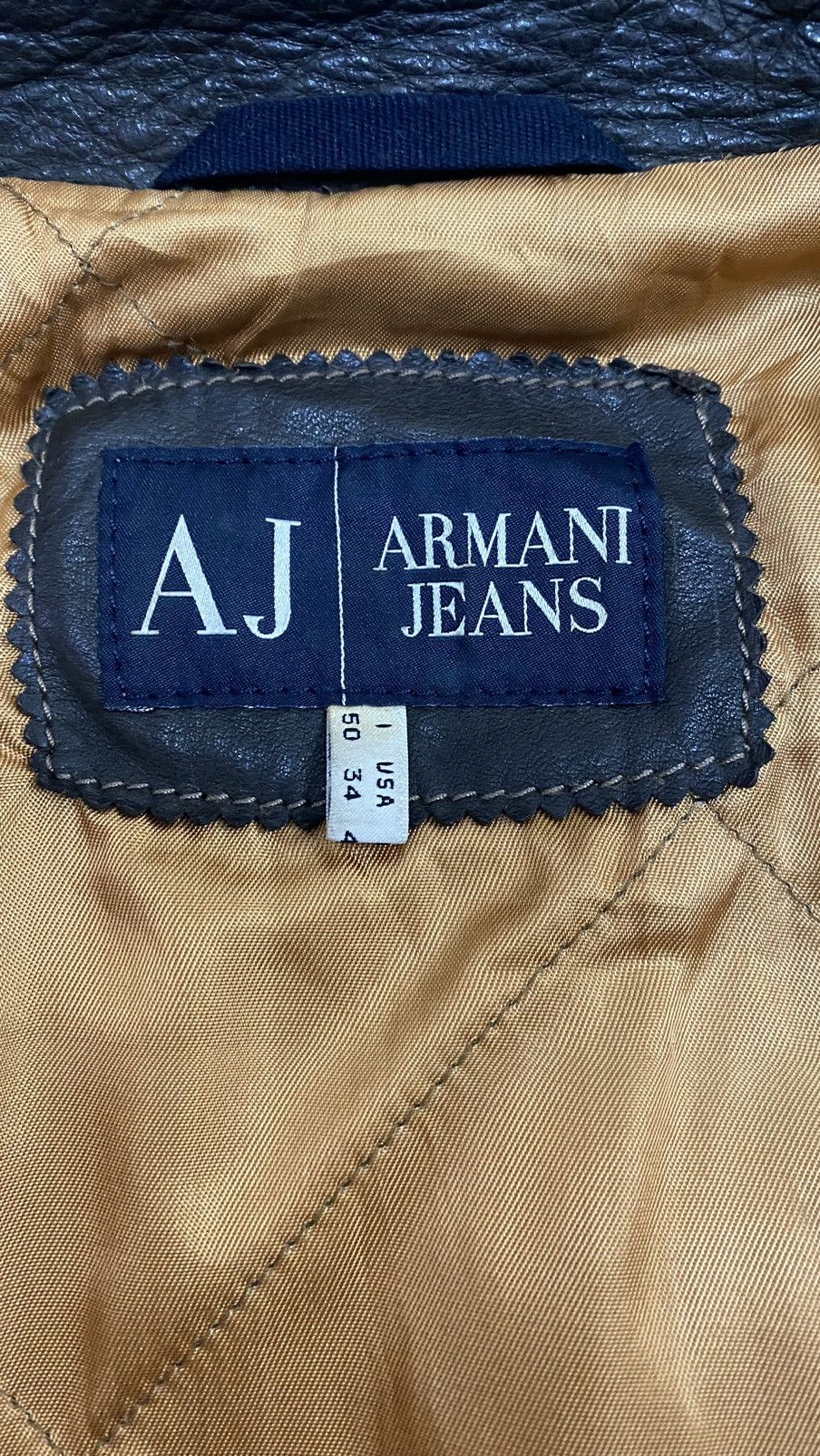 Armani Vintage Armani Jeans Distressed Leather Jacket Size US M / EU 48-50 / 2 - 16 Thumbnail