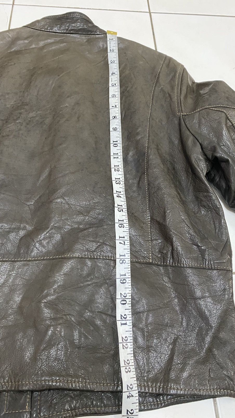 Armani Vintage Armani Jeans Distressed Leather Jacket Size US M / EU 48-50 / 2 - 23 Thumbnail