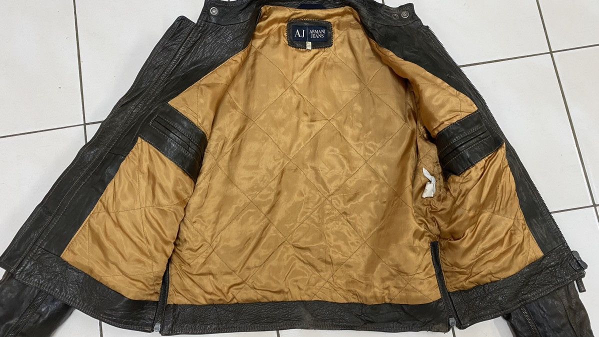 Armani Vintage Armani Jeans Distressed Leather Jacket Size US M / EU 48-50 / 2 - 15 Thumbnail