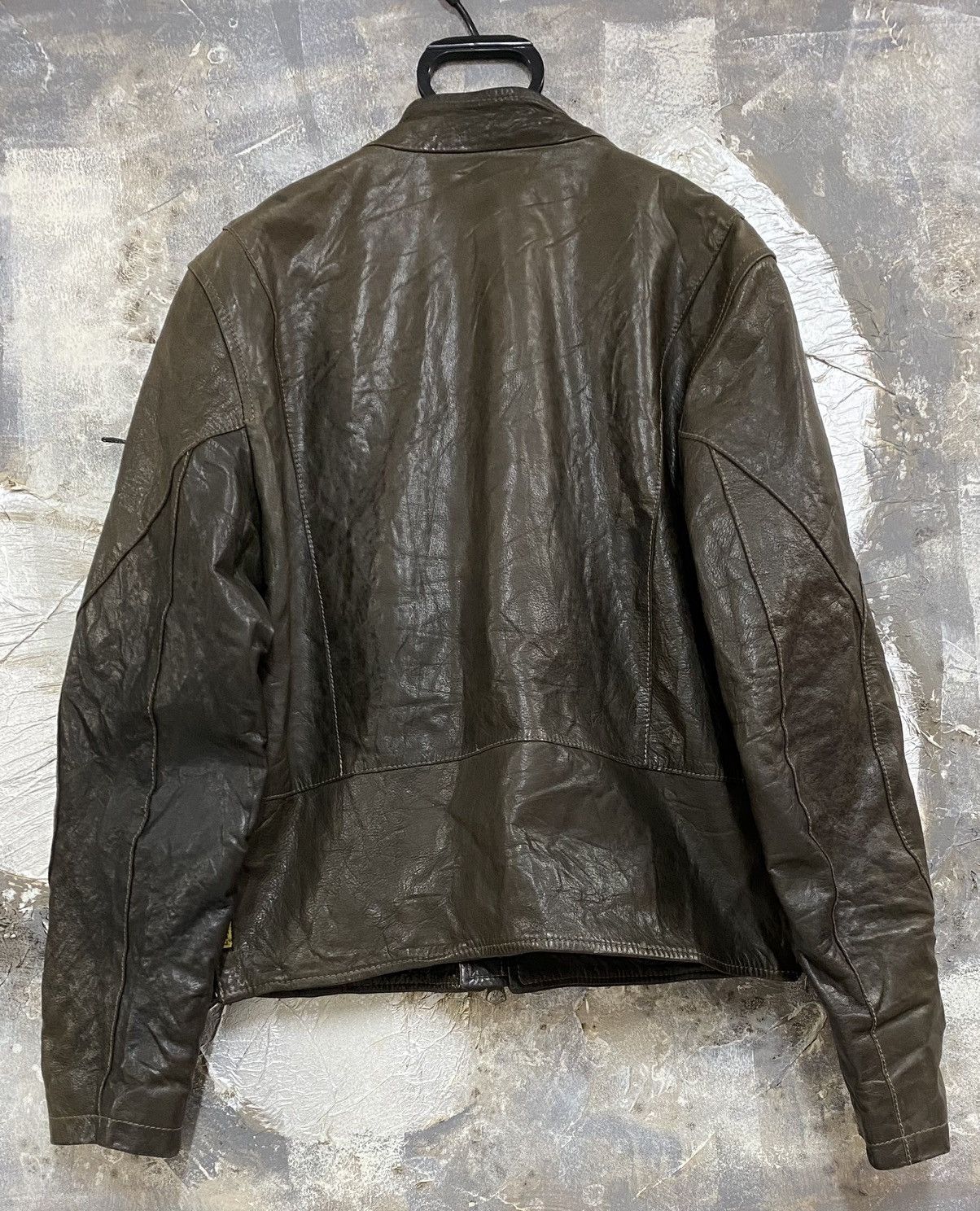 Vintage Armani Jeans Distressed Leather Jacket