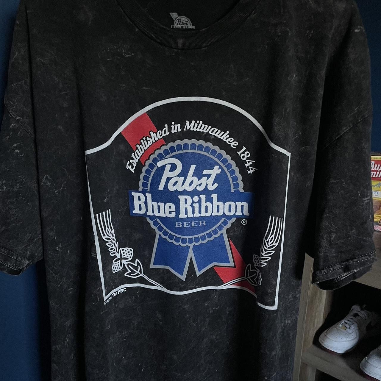 Pabst Blue Ribbon Pabst Blue Ribbon Acid Wash T-Shirt | Grailed, image size:1280x1280