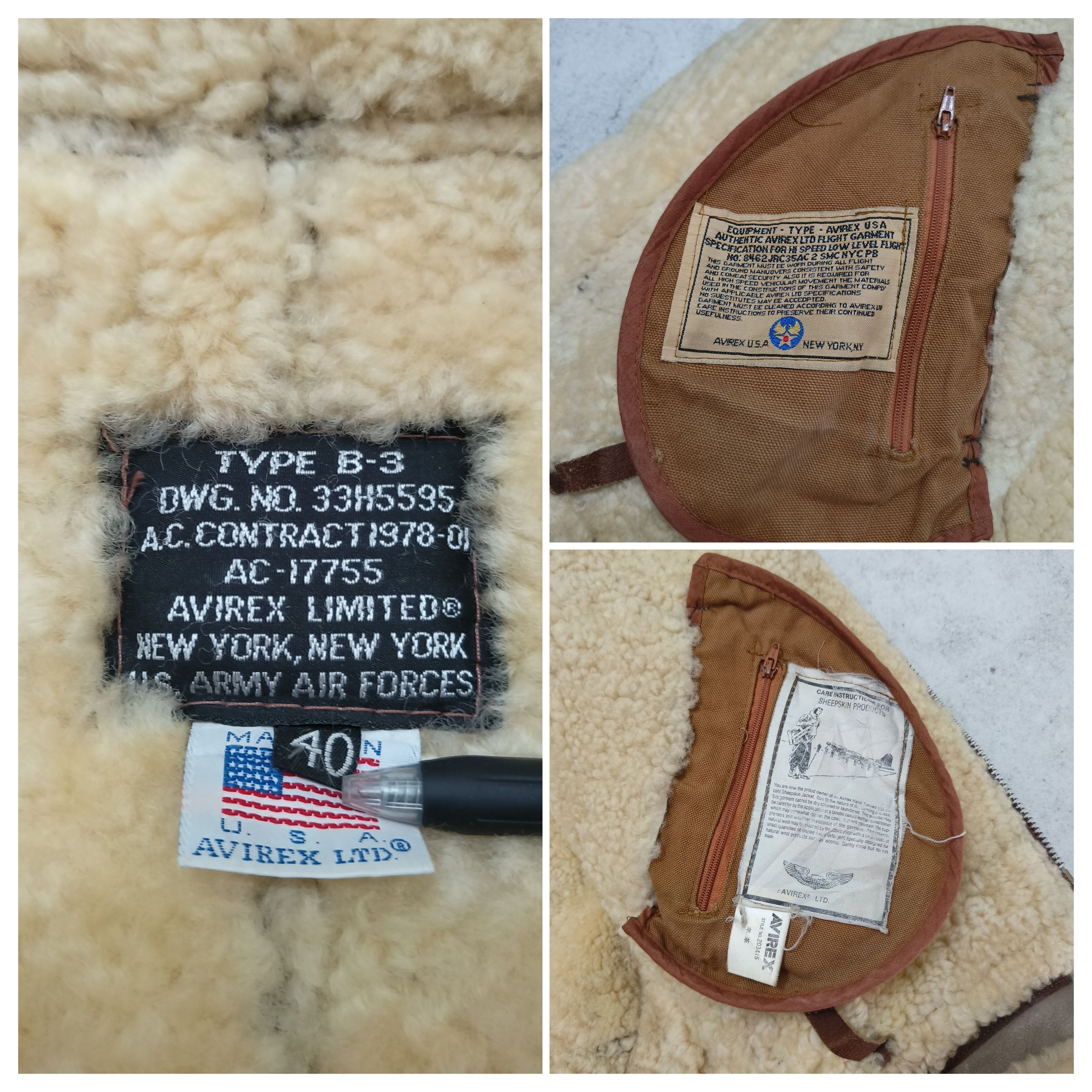 Avirex Vintage 80s Avirex Limited USA B3 Shearling Leather Jacket Size US M / EU 48-50 / 2 - 8 Thumbnail