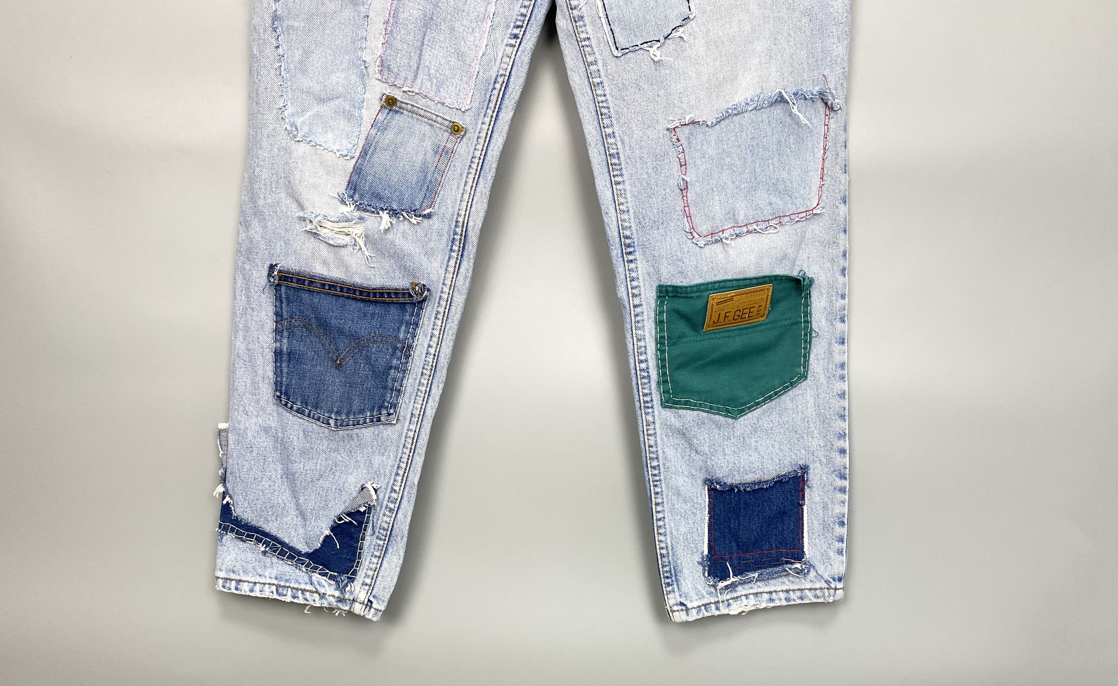 Levi's Vintage LEVIS 725 Patchwork Denim Jeans Orange Tab W34 L30 Size US 34 / EU 50 - 6 Thumbnail