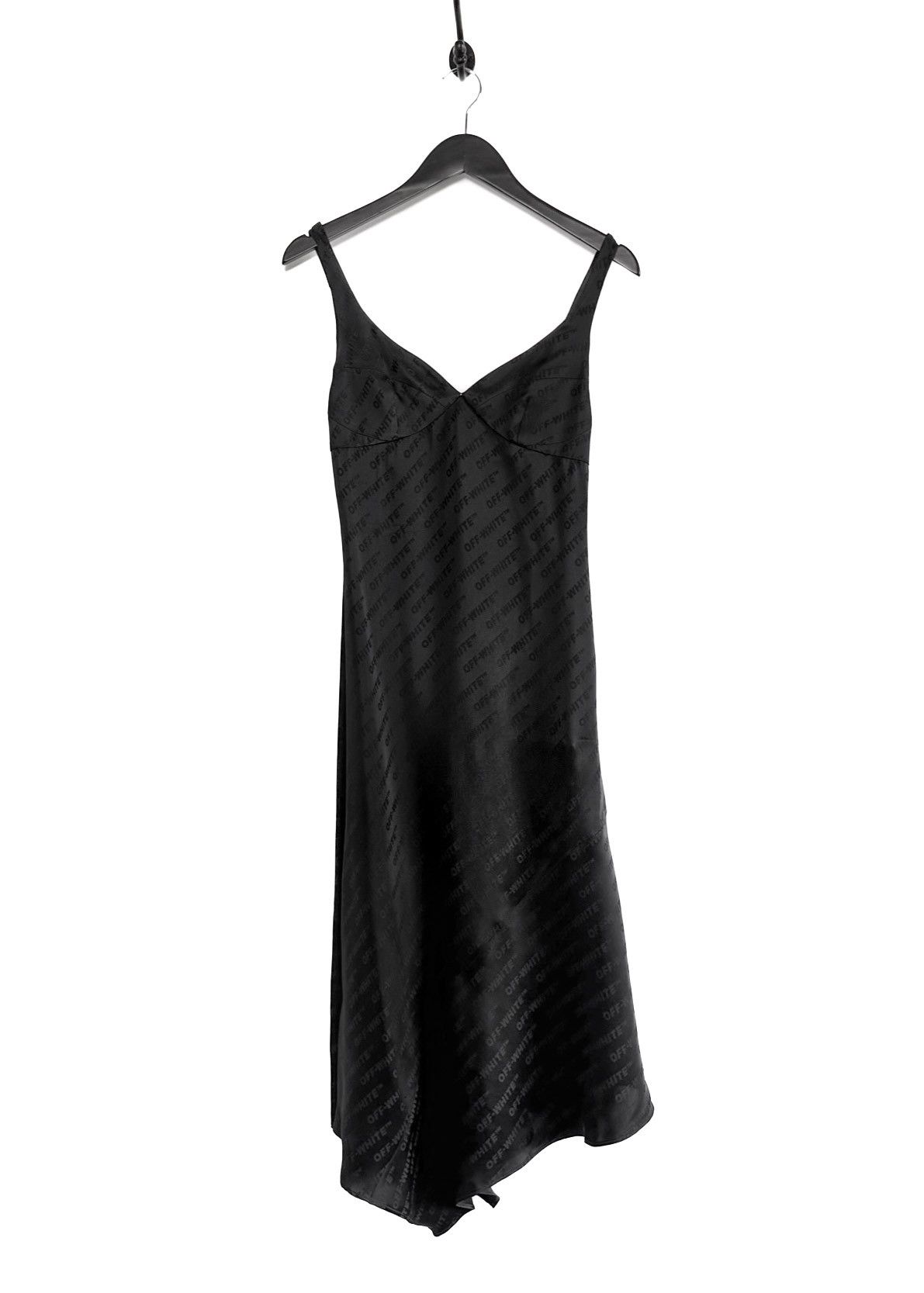 Off-White Off-White 2019 Black Logo Satin Dress Size XXS / US 00 / IT 34 - 1 Thumbnail