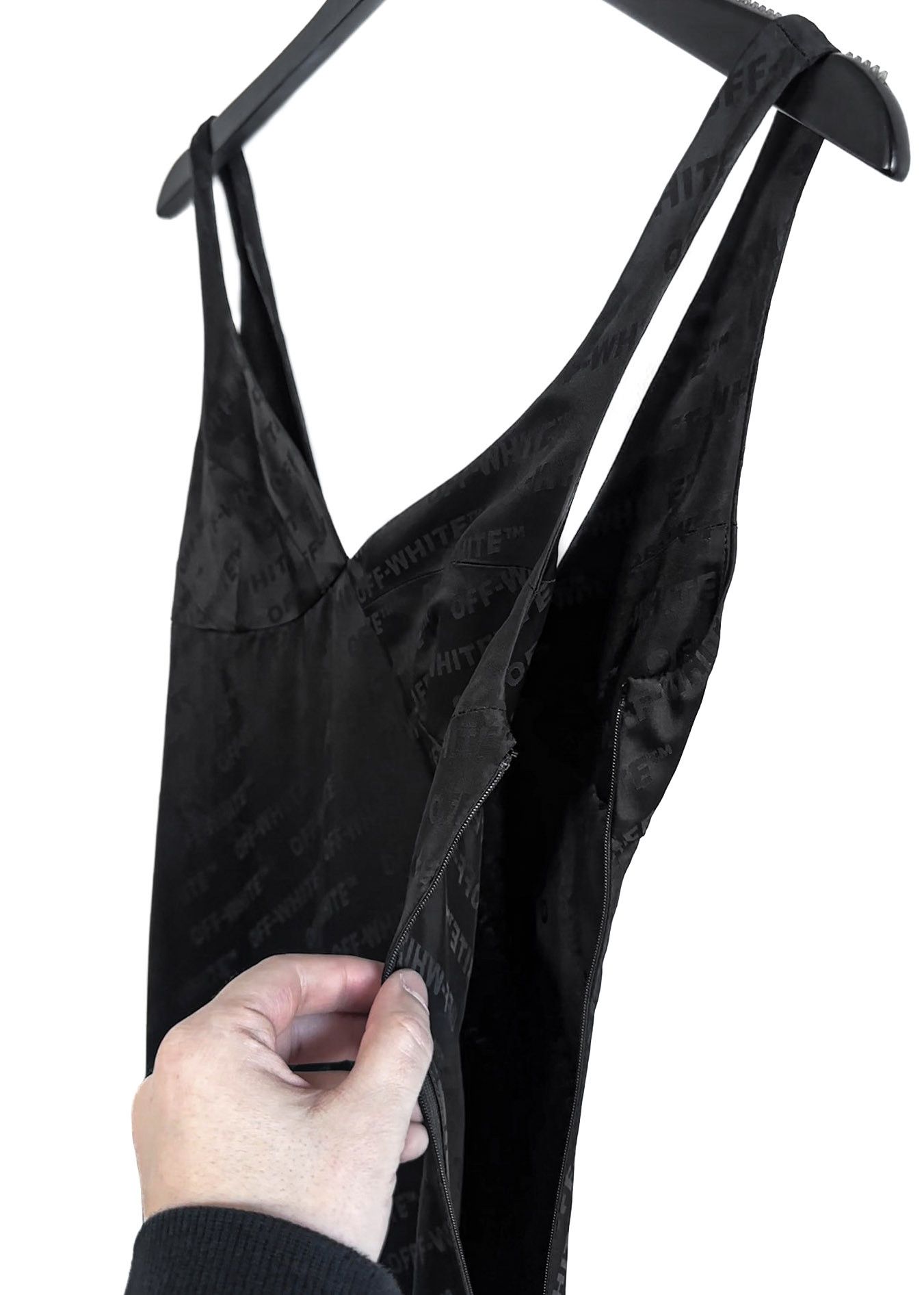 Off-White Off-White 2019 Black Logo Satin Dress Size XXS / US 00 / IT 34 - 4 Thumbnail