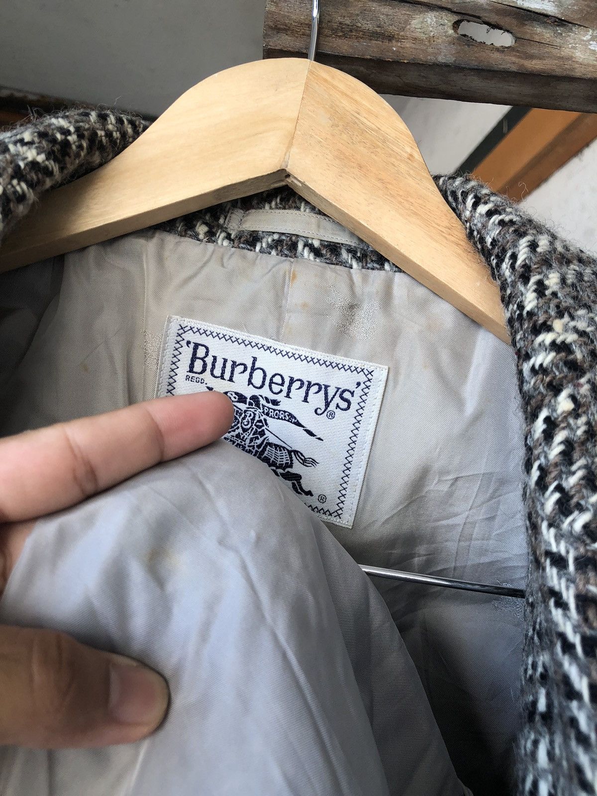Burberry Legit❗️Vintage Burberry Checked Tweed Wool Jacket Size US L / EU 52-54 / 3 - 19 Thumbnail