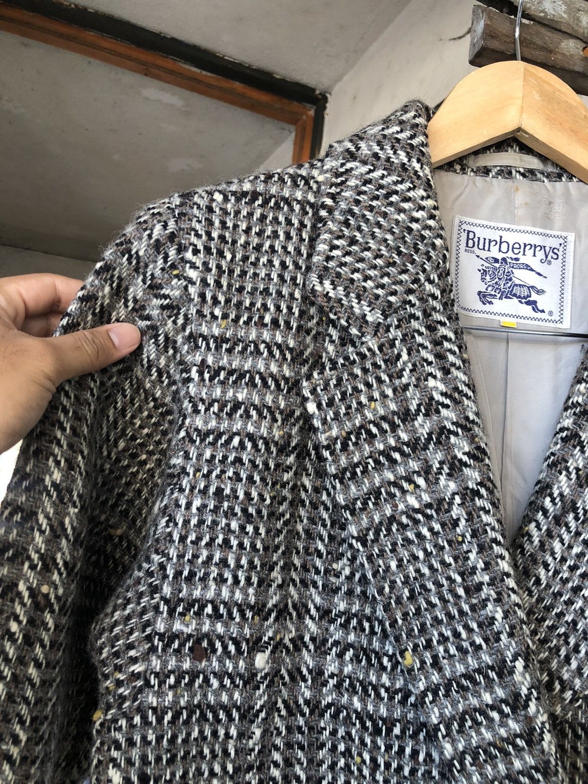 Burberry Legit❗️Vintage Burberry Checked Tweed Wool Jacket Size US L / EU 52-54 / 3 - 11 Thumbnail