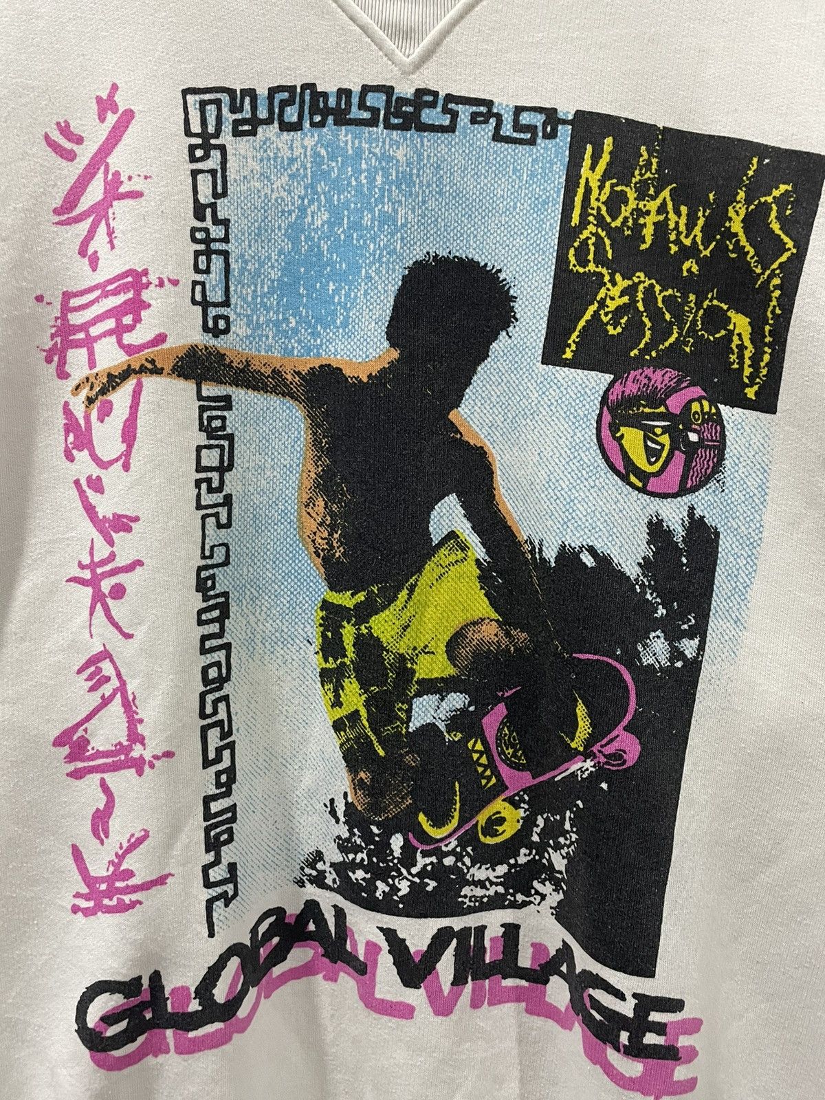 Keith Haring 🔥Rare Vintage POP-SHOP Art Skateboard Double V Sweatshirt Size US L / EU 52-54 / 3 - 4 Thumbnail