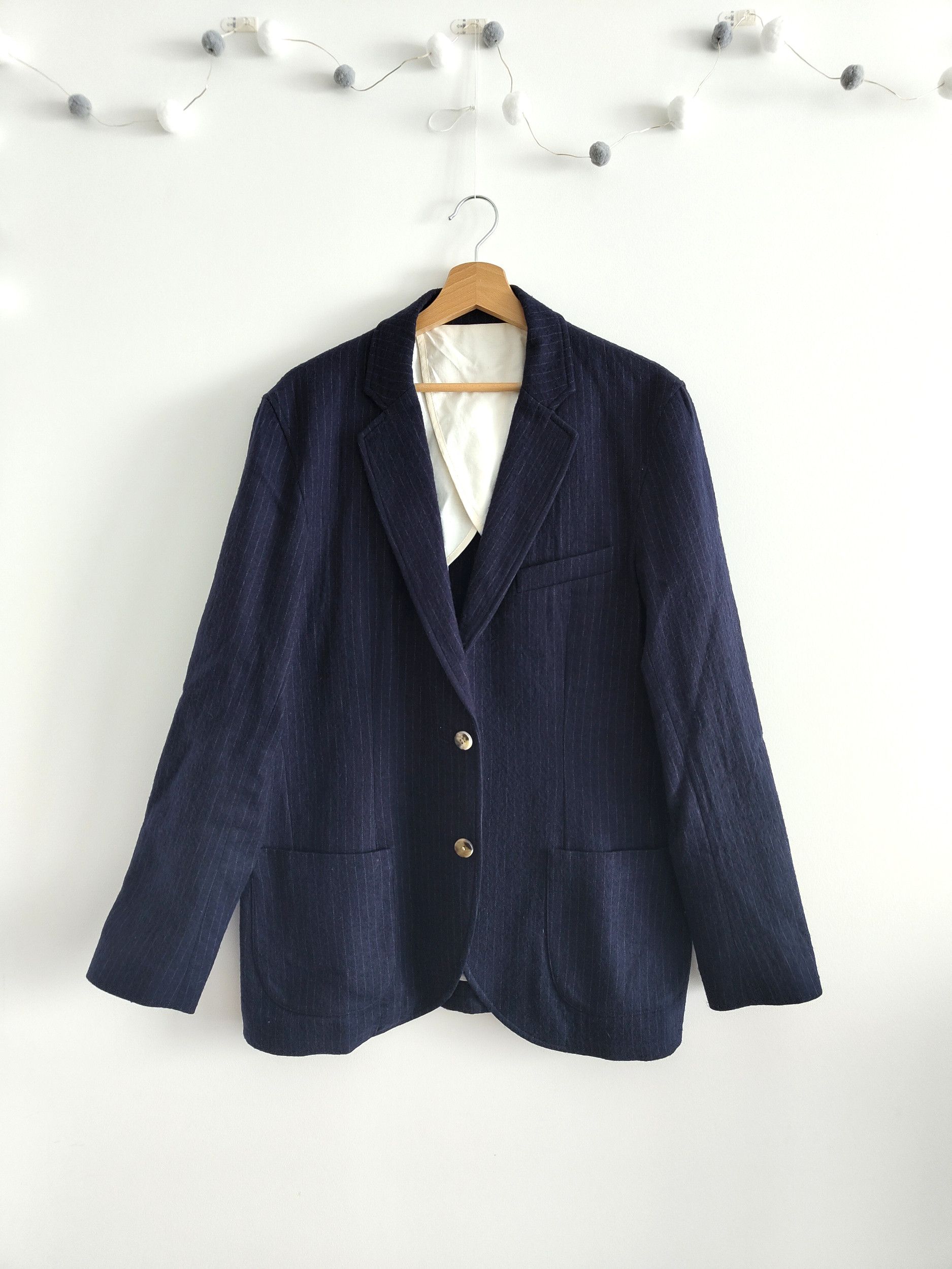 De Bonne Facture Cotton-wool navy flannel jacket | Grailed