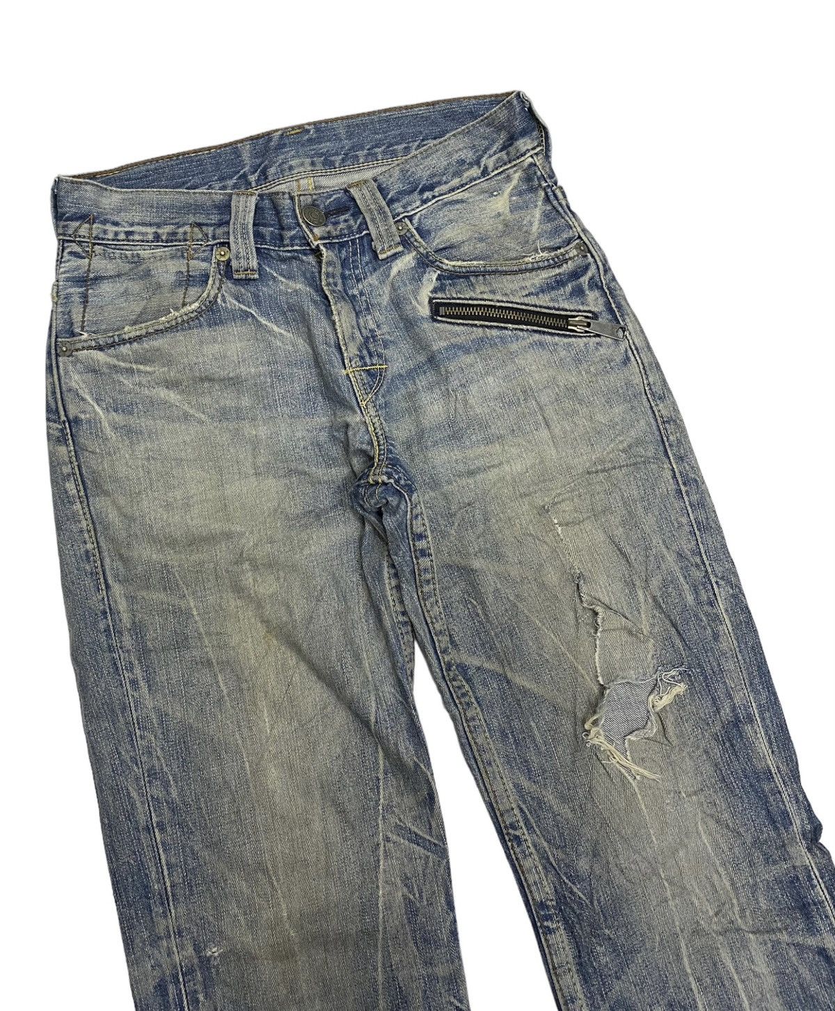 Undercover FLARED🔥VINTAGE LEVIS DISTRESSED THRASHED DENIM PANTS Size US 30 / EU 46 - 7 Thumbnail