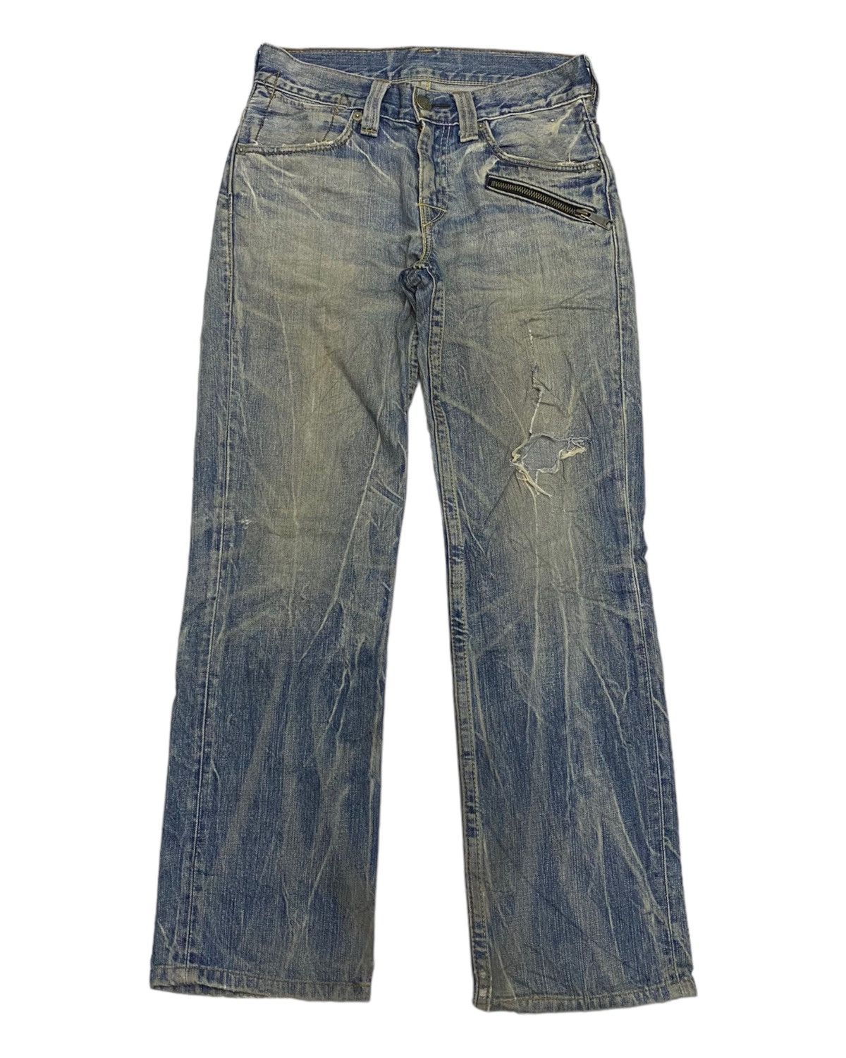 Undercover FLARED🔥VINTAGE LEVIS DISTRESSED THRASHED DENIM PANTS Size US 30 / EU 46 - 1 Thumbnail