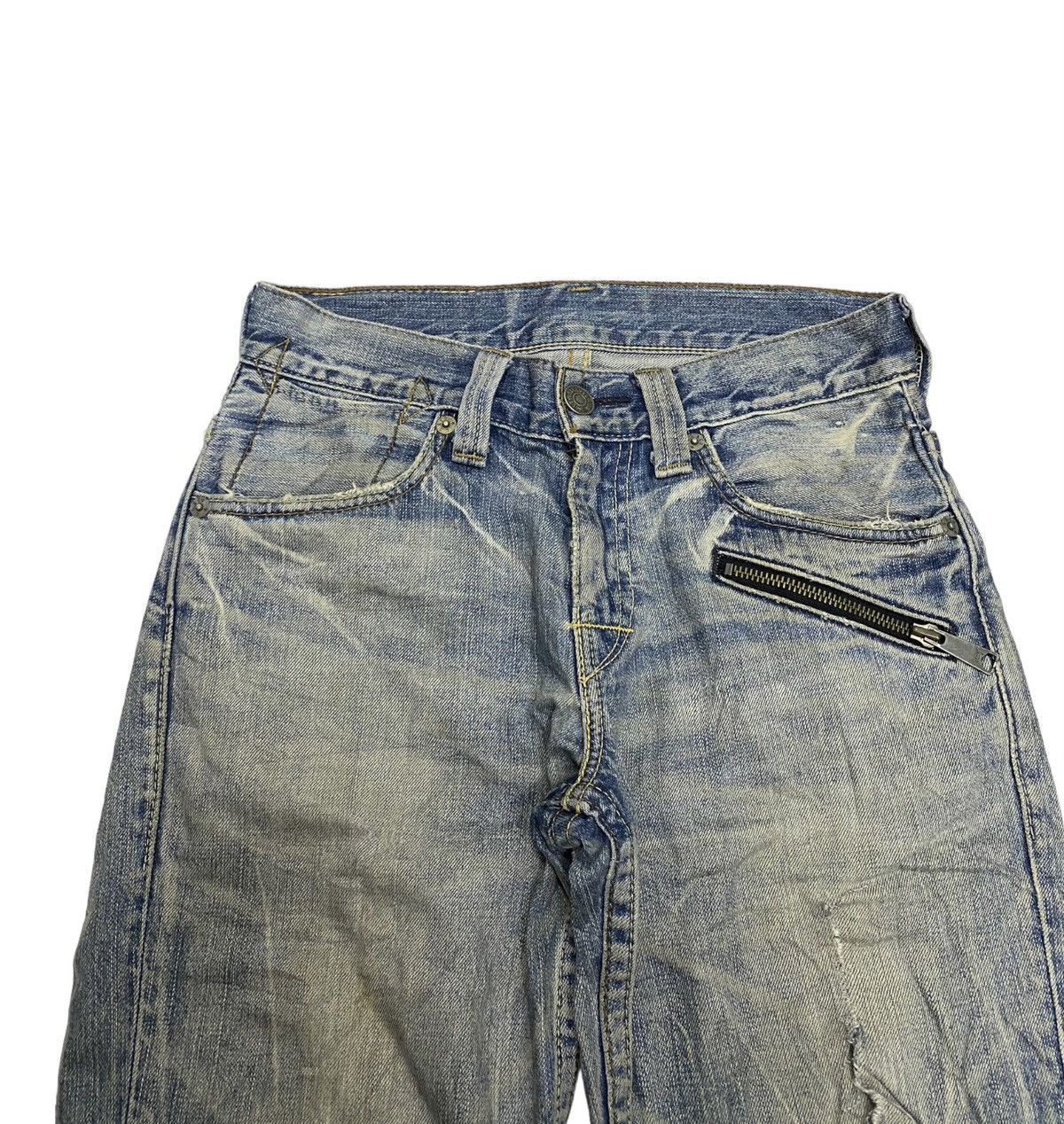 Undercover FLARED🔥VINTAGE LEVIS DISTRESSED THRASHED DENIM PANTS Size US 30 / EU 46 - 8 Thumbnail