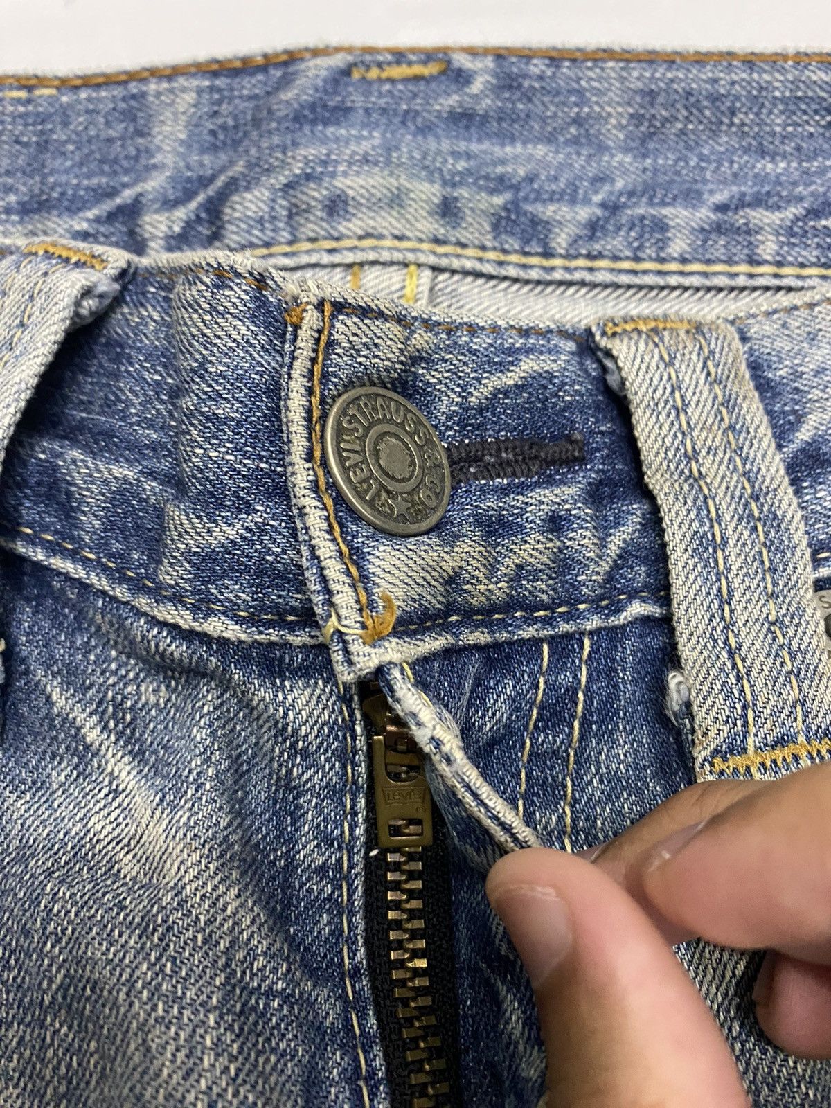 Undercover FLARED🔥VINTAGE LEVIS DISTRESSED THRASHED DENIM PANTS Size US 30 / EU 46 - 10 Thumbnail