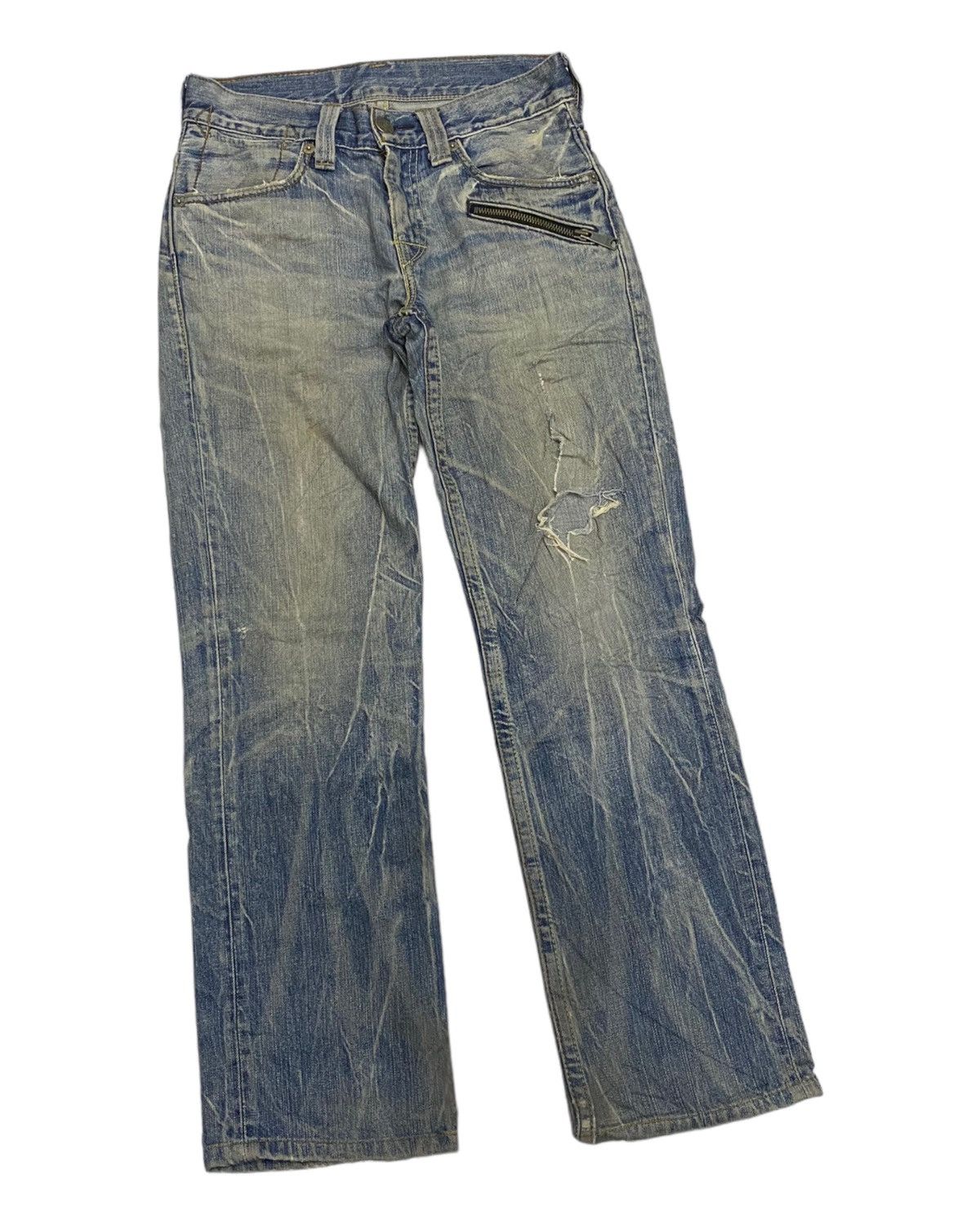 Undercover FLARED🔥VINTAGE LEVIS DISTRESSED THRASHED DENIM PANTS Size US 30 / EU 46 - 2 Thumbnail