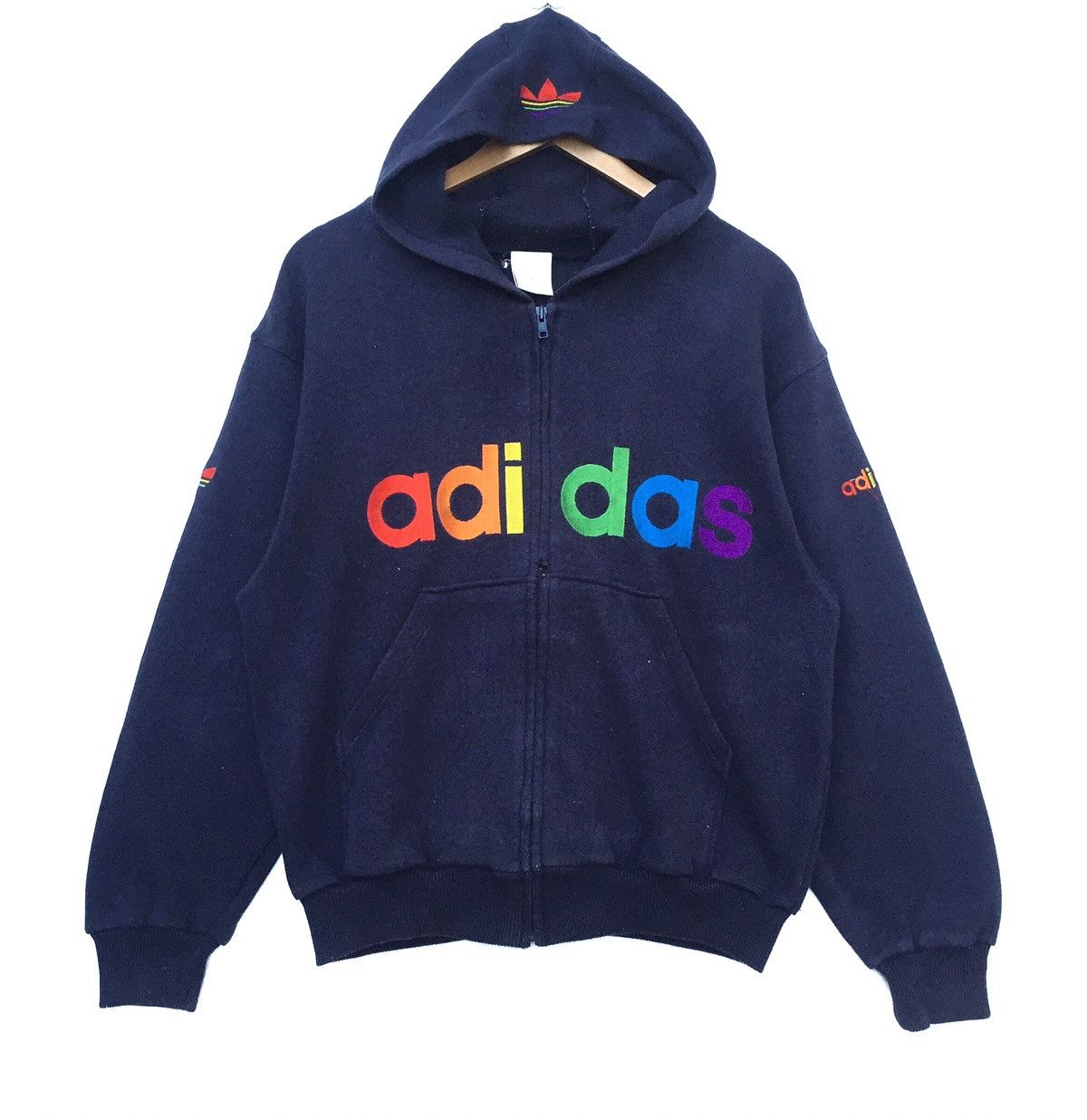 Adidas Vintage 90s Adidas Trefoil Big Logo Hoodie | | M Size US M / EU 48-50 / 2 - 1 Thumbnail