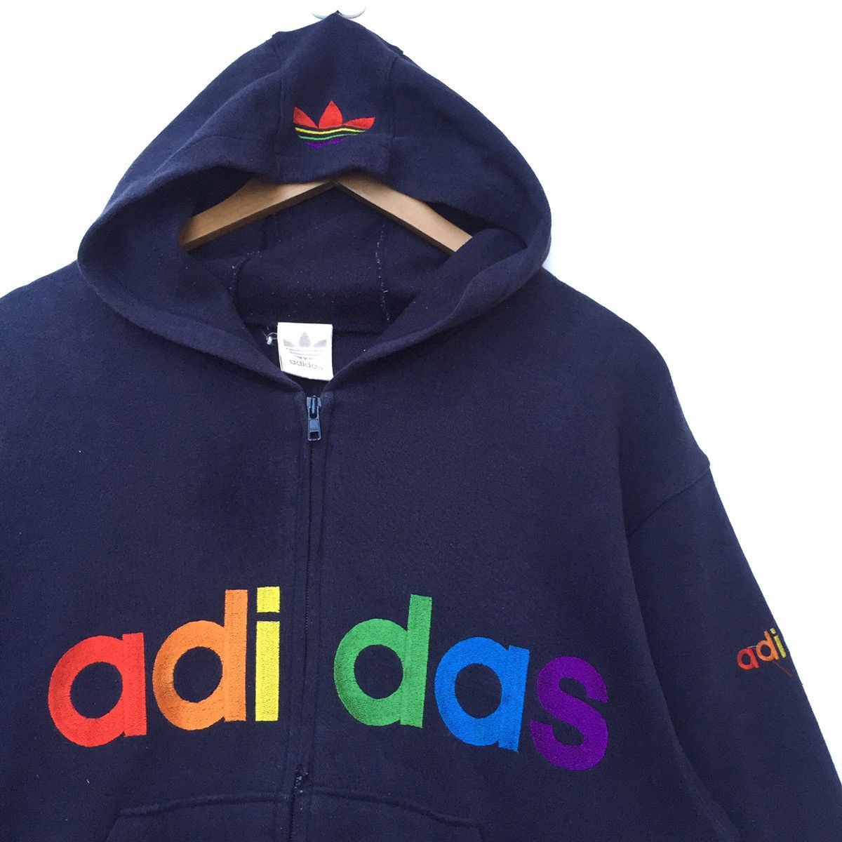 Adidas Vintage 90s Adidas Trefoil Big Logo Hoodie | | M Size US M / EU 48-50 / 2 - 2 Thumbnail