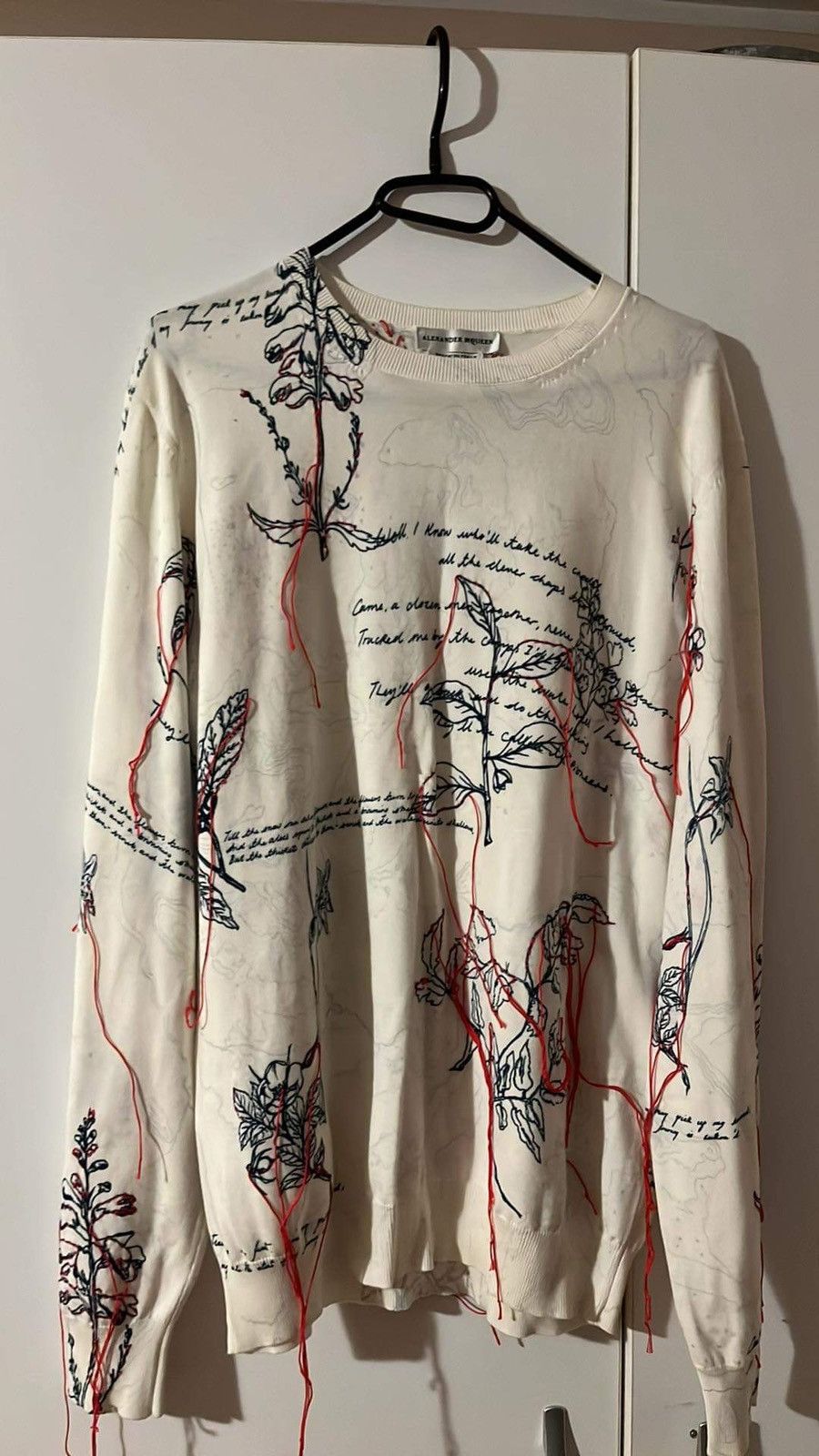 Alexander McQueen Alexander McQueen White Explorer Thread Sweater Size US M / EU 48-50 / 2 - 2 Thumbnail
