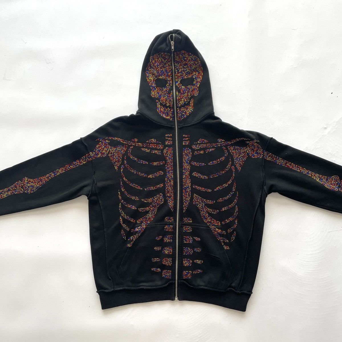 Designer Klan Life Rhinestone Skeleton Zip Up Hoodie | Grailed