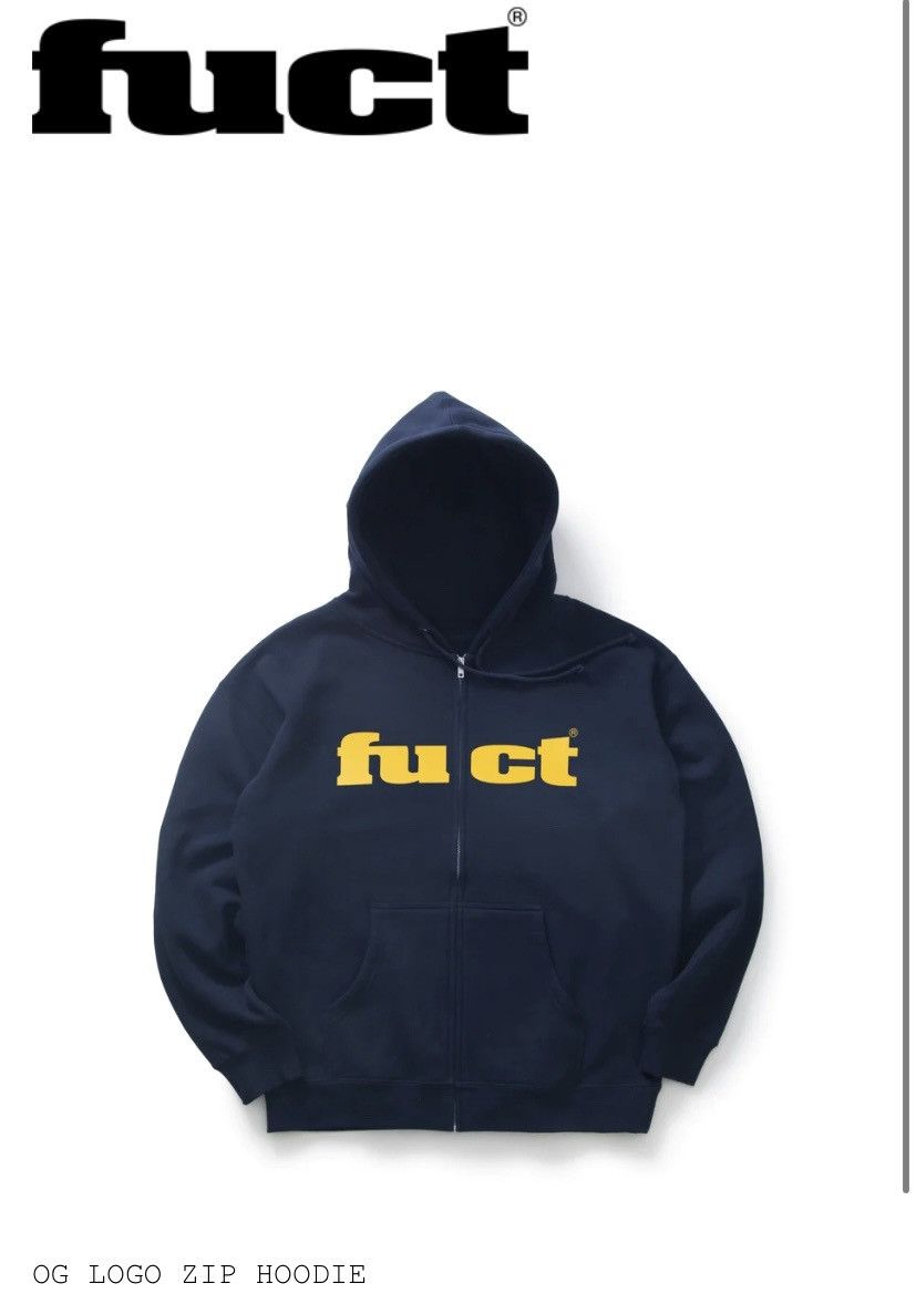 Fuct Fuct OG Logo Zip Hoodie in Navy (Popular by Deftones) | Grailed