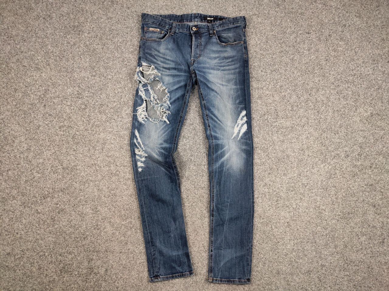 Just Cavalli Just Cavalli Exclusive Designer Distressed Blue Denim Jeans Size US 34 / EU 50 - 13 Thumbnail