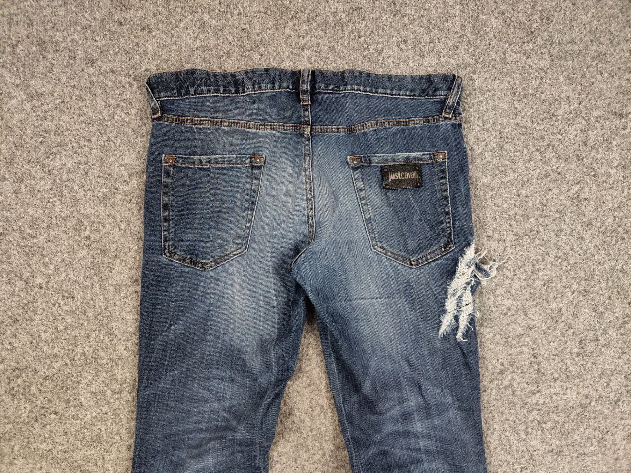 Just Cavalli Just Cavalli Exclusive Designer Distressed Blue Denim Jeans Size US 34 / EU 50 - 15 Thumbnail