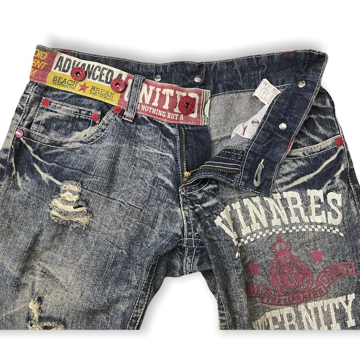 Japanese Brand CUSTOM DISTRESSED JAPAN DENIM JEANS PUNK STYLE Size US 32 / EU 48 - 8 Thumbnail
