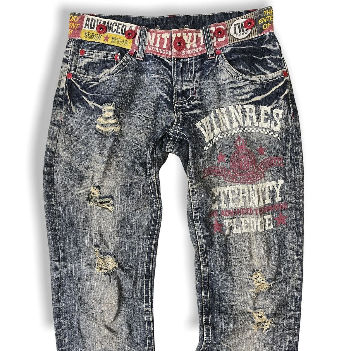 Japanese Brand CUSTOM DISTRESSED JAPAN DENIM JEANS PUNK STYLE Size US 32 / EU 48 - 5 Thumbnail