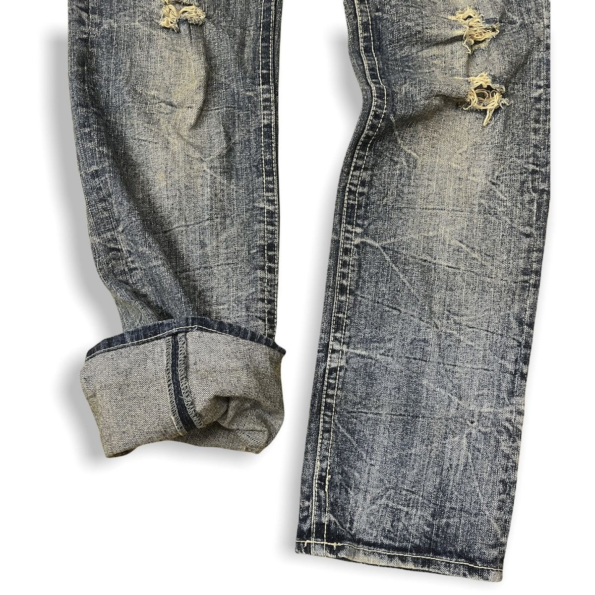 Japanese Brand CUSTOM DISTRESSED JAPAN DENIM JEANS PUNK STYLE Size US 32 / EU 48 - 11 Thumbnail