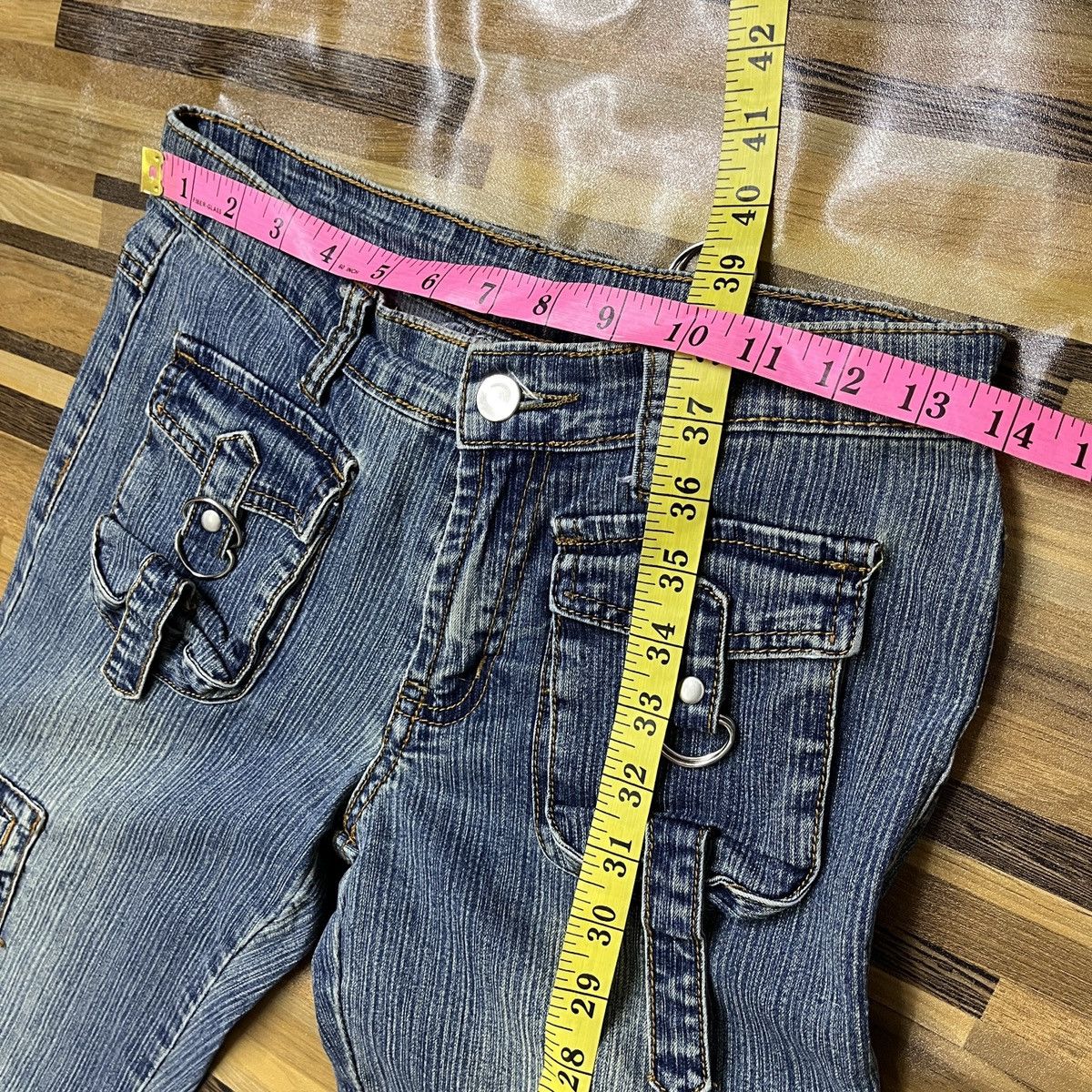 Indigo × Japanese Brand Flare Seditionaries Denim 6 Pockets Cargo Flares Size US 27 - 3 Thumbnail
