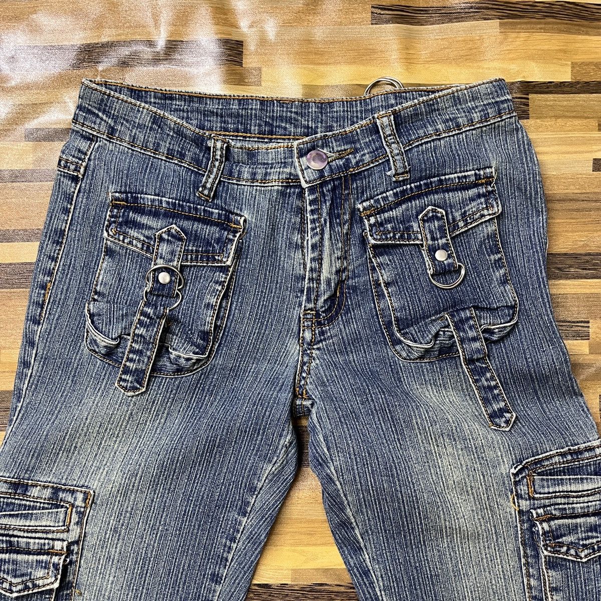 Indigo × Japanese Brand Flare Seditionaries Denim 6 Pockets Cargo Flares Size US 27 - 5 Thumbnail