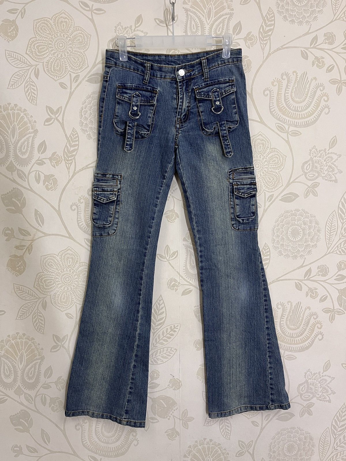 Indigo × Japanese Brand Flare Seditionaries Denim 6 Pockets Cargo Flares Size US 27 - 18 Thumbnail
