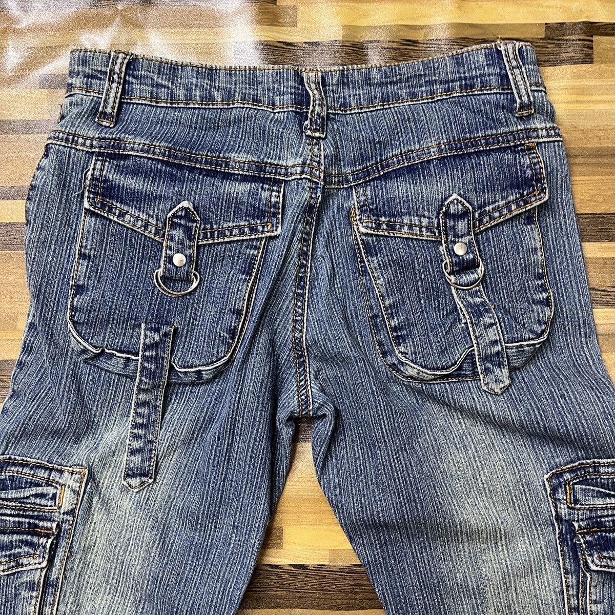 Indigo × Japanese Brand Flare Seditionaries Denim 6 Pockets Cargo Flares Size US 27 - 15 Thumbnail